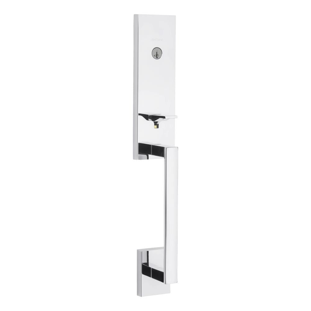 Kwikset 818VNHLIP-26S.STRKP Signature Series Bright Chrome Single-Cylinder Deadbolt Entry door exterior handle with and SmartKey
