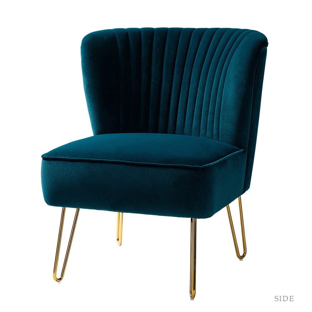 14 Karat Home CHM0120-TEAL Modern TEAL Velvet Accent Chair