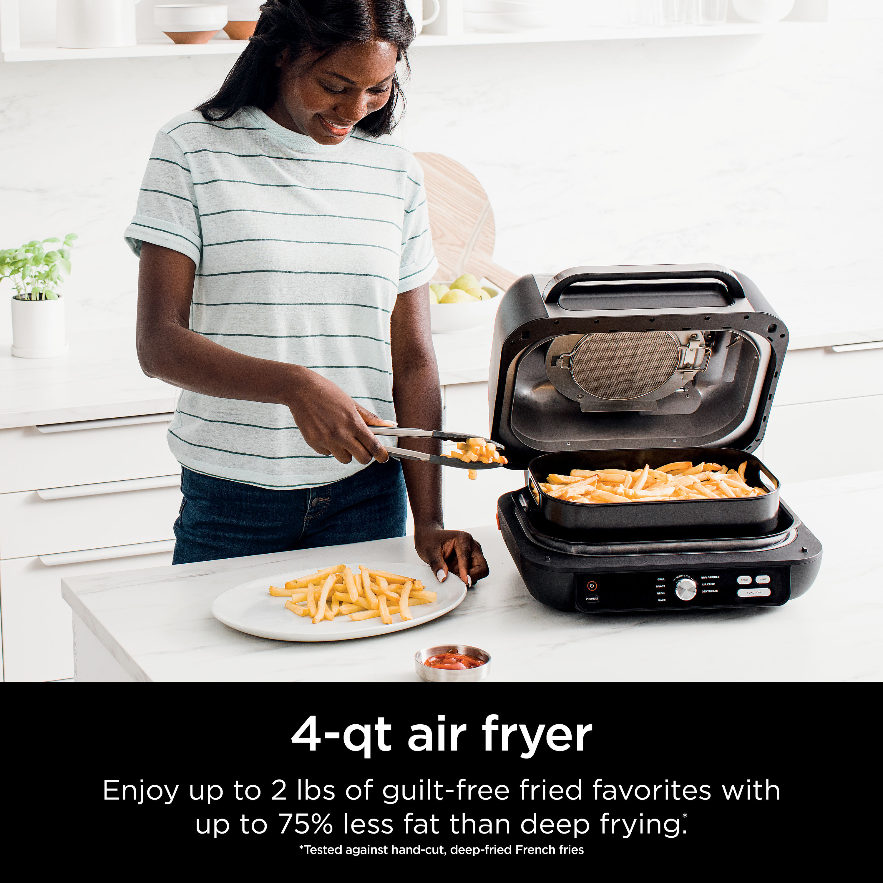 Ninja Foodi Smart XL 6-in-1 Grill & Air Fryer 12-in L x 9-in W Non