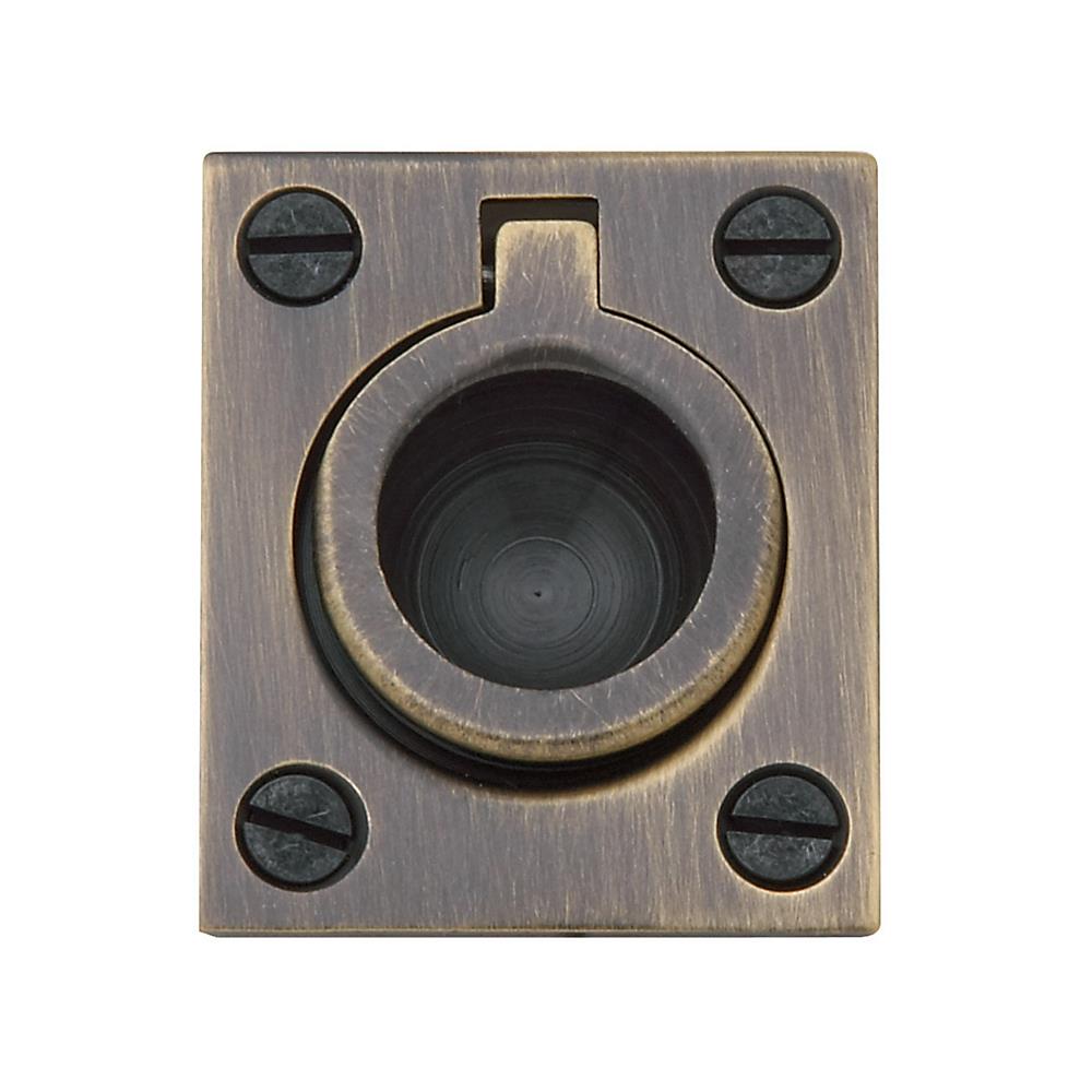 Baldwin TPNTD27748  0392050 Flush Ring Pull, Satin Brass and Black