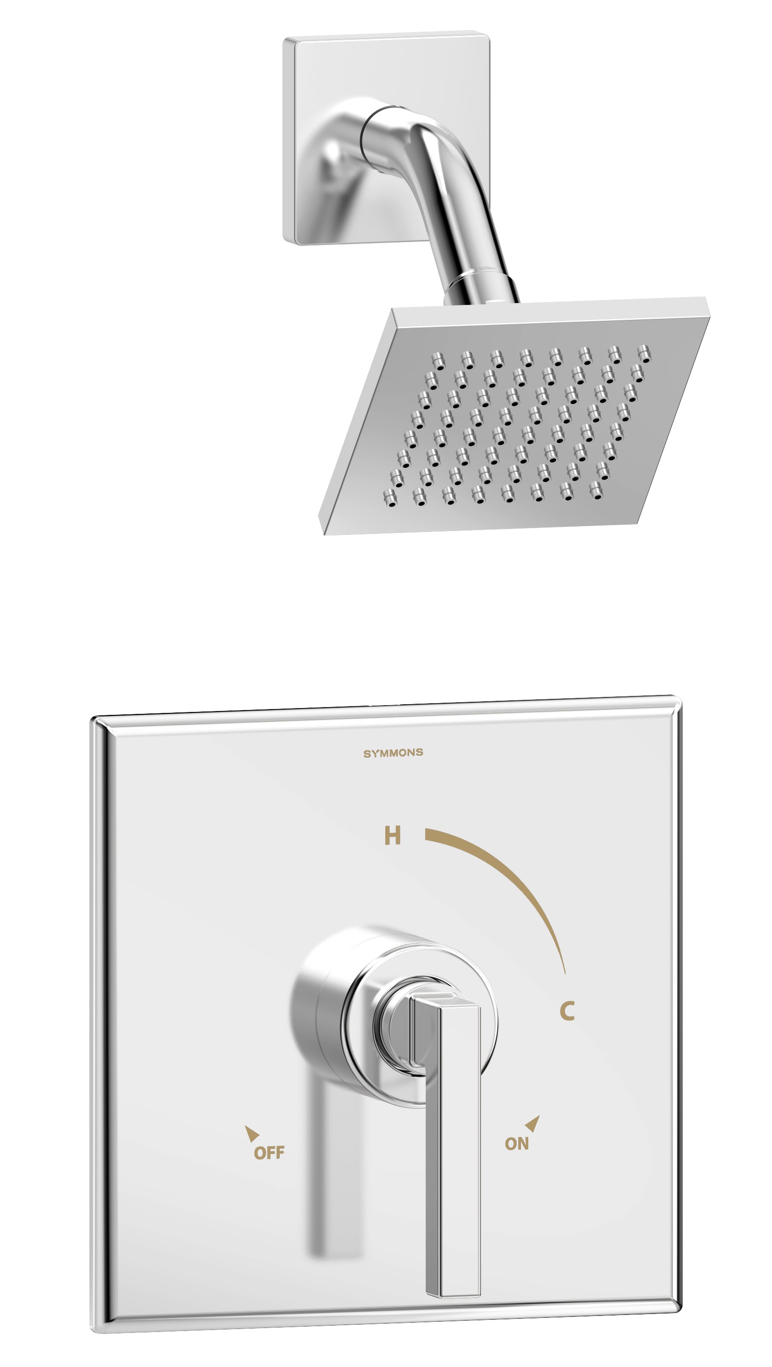 Symmons 3601-SH4-1.5-TRM Duro Polished Chrome 1-handle Single function 4-Inches Rectangle Shower Faucet