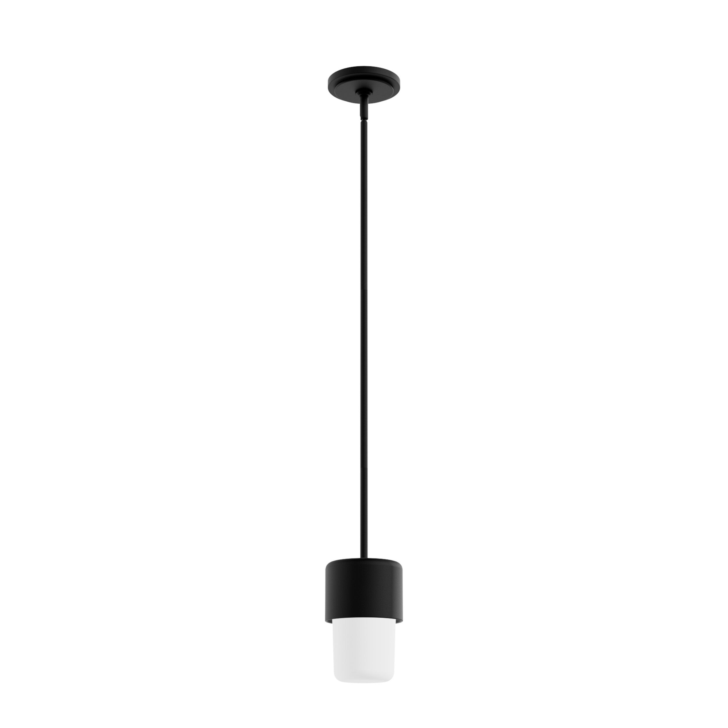 Hunter 19277 Station 1 -Light Natural Iron Modern Frosted glass Cylinder Mini Hanging Pendant light