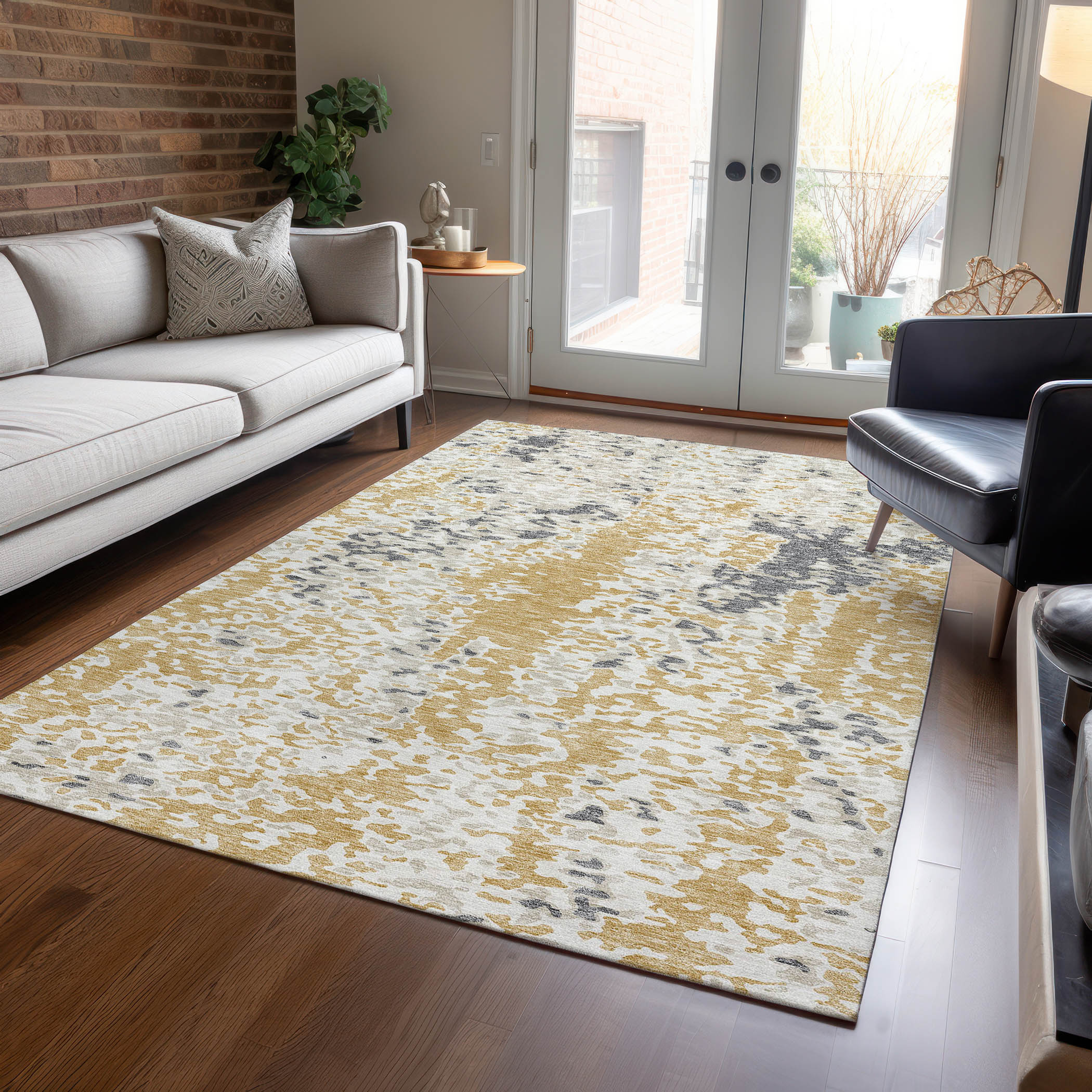 Addison Rugs Chantille ACN944GO 9 x 12 (ft) Loomed Gold Rectangular ...