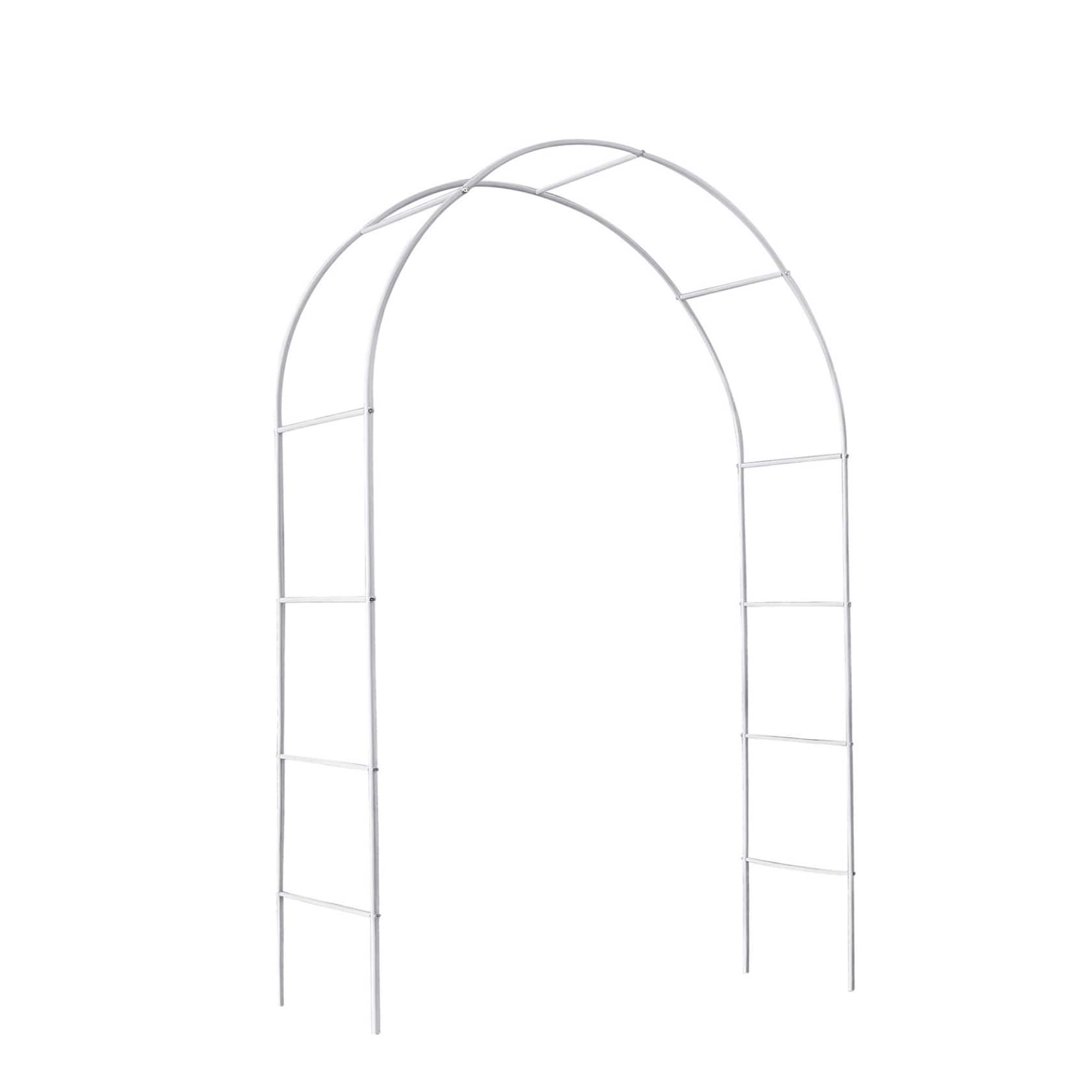 AHIOU HOME ZAAHG-P174426GA Mankato 4.6-ft W x 7.9-ft H Arched White Steel Garden Arbor