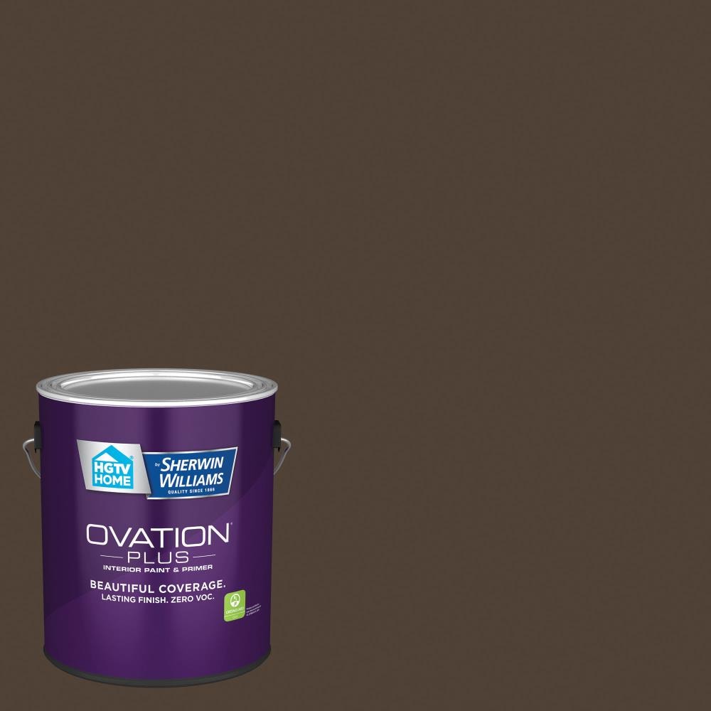 HGTV HOME by Sherwin-Williams 3010-10-2557212 Ovation Plus Flat Swiss Chocolate 3010-10 Latex Interior Paint Paint + Primer ( 1-gallon )