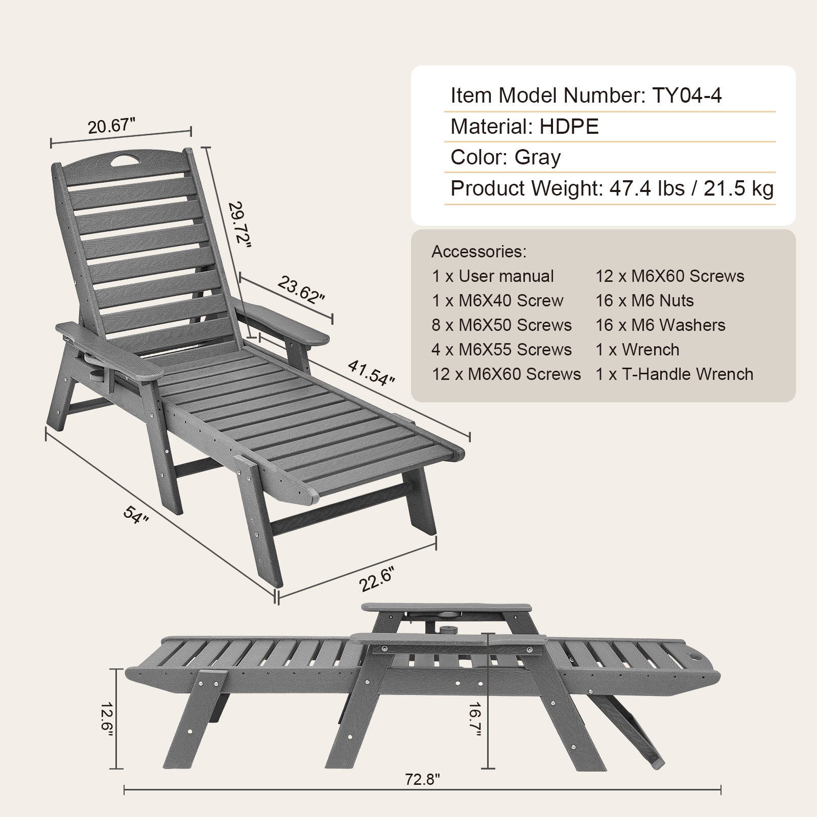 LUXEYARD DS-M-BAC04872 Patio-Chairs - View #5