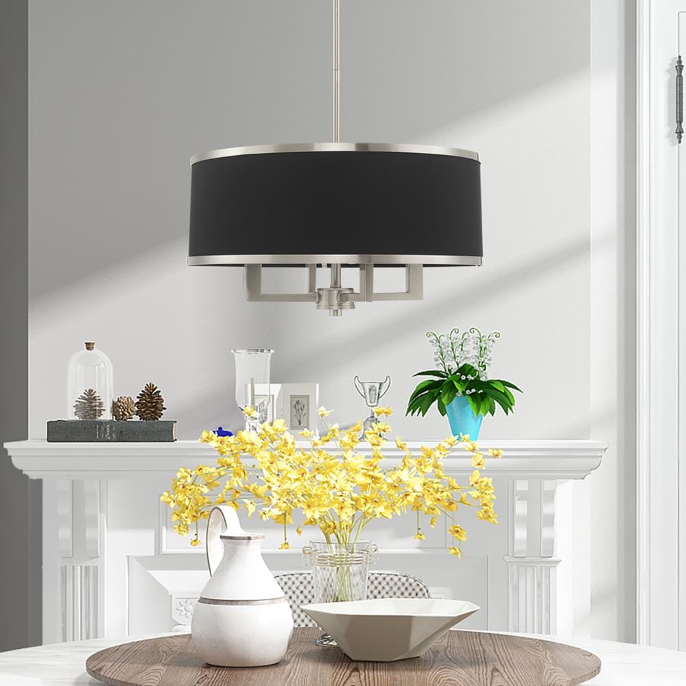 Brushed Nickel 4-Light Indoor/Outdoor Drum Chandelier