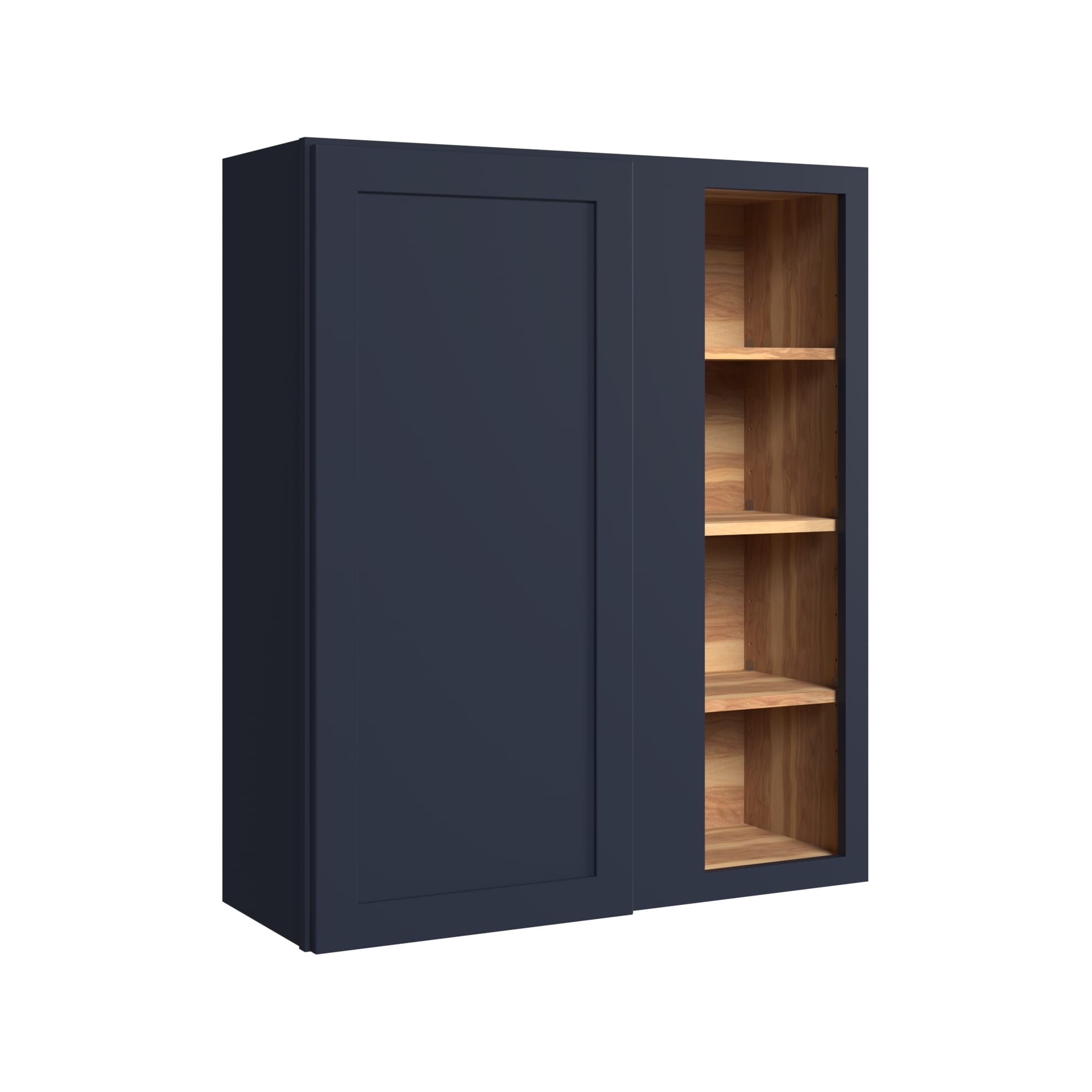 KraftMaid Momentum WBC3639RG77 Deveron 36-in W x 39-in H x 12-in D Midnight Blind Corner wall Fully assembled Plywood Cabinet Recessed Panel Shaker