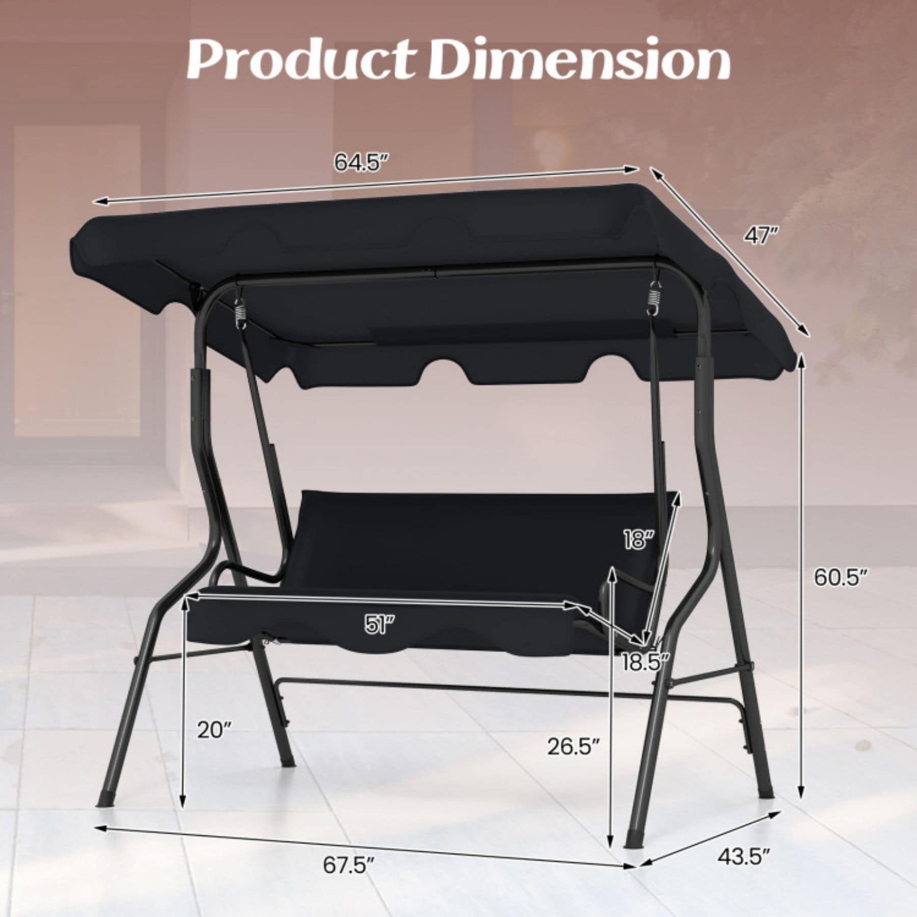 Poinic CWQ70491BK Swing-Gliders - View #2