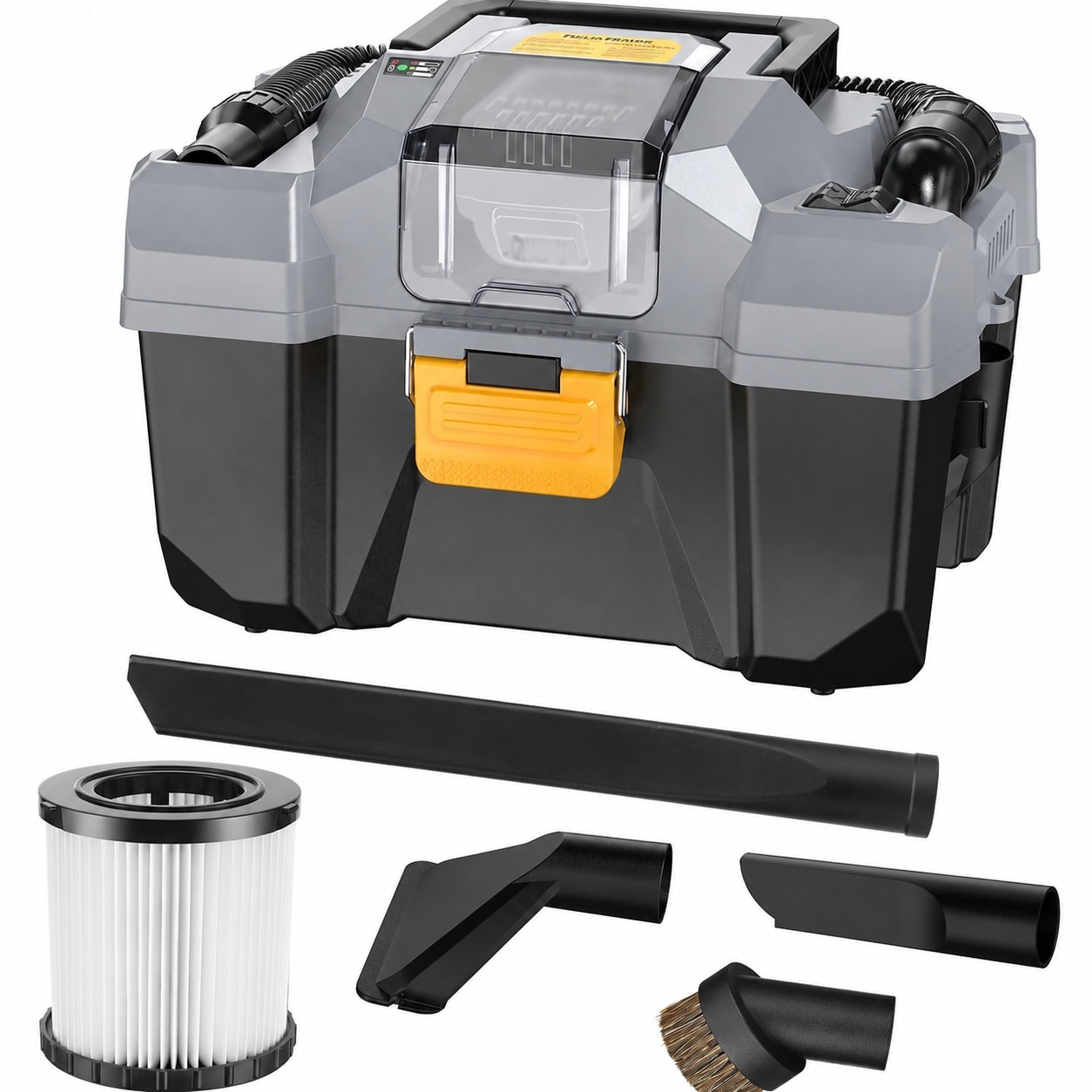 Anqtovp  Cordless Wet Dry Shop Vacuum Cleaner 20V 2 6 Gallon Portable Lightweight Powerful Suction with Accessory Kit for Car Home Workshop