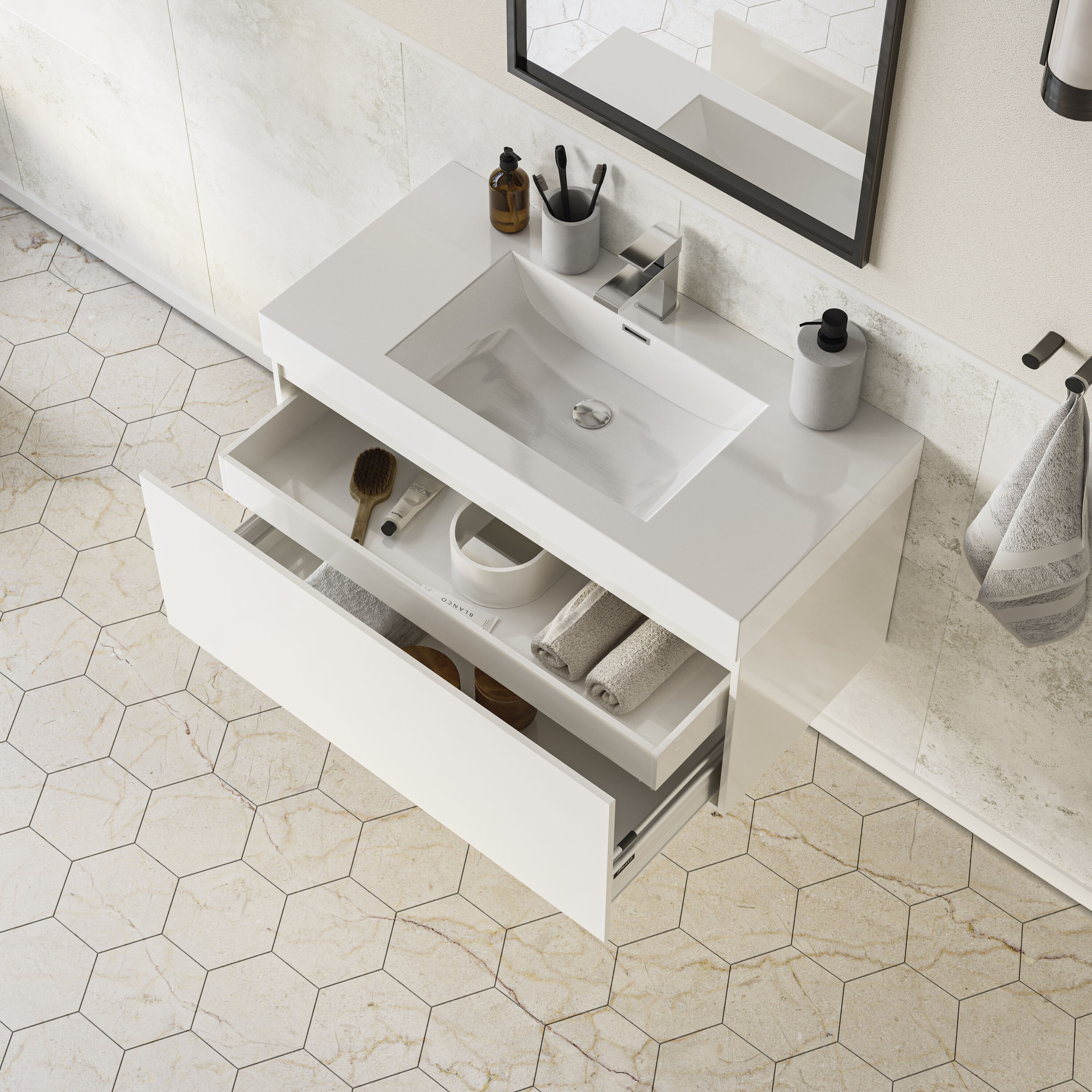 Fresca FCB8010WH-I Bath-Vanity-Combo - View #3