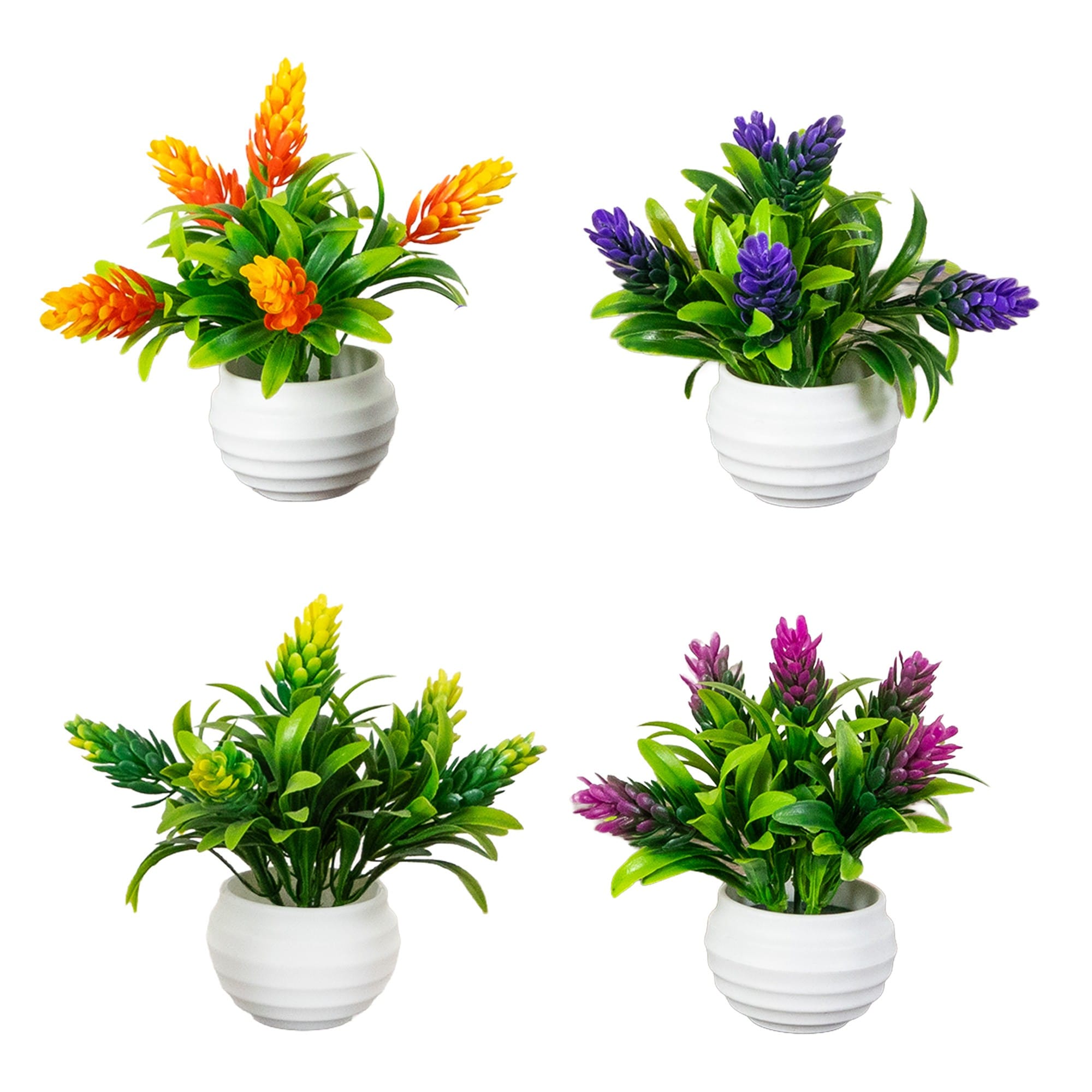 Nearly Natural - 5-in Assorted Indoor Desktop Mixed Greenery Artificial Flower