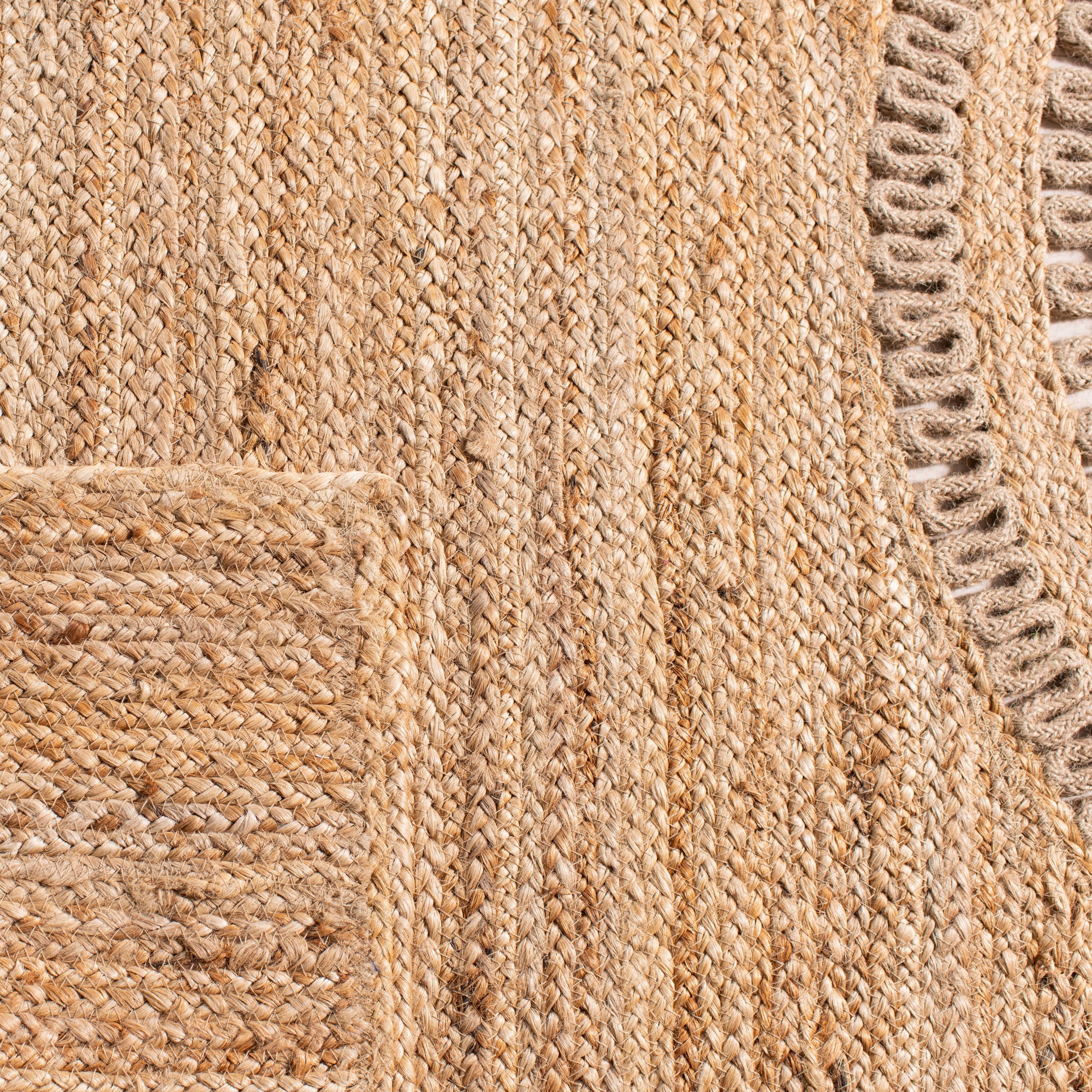 Artisan Crafted Beige Rectangular Natural Jute Area Rug - 3' x 5'