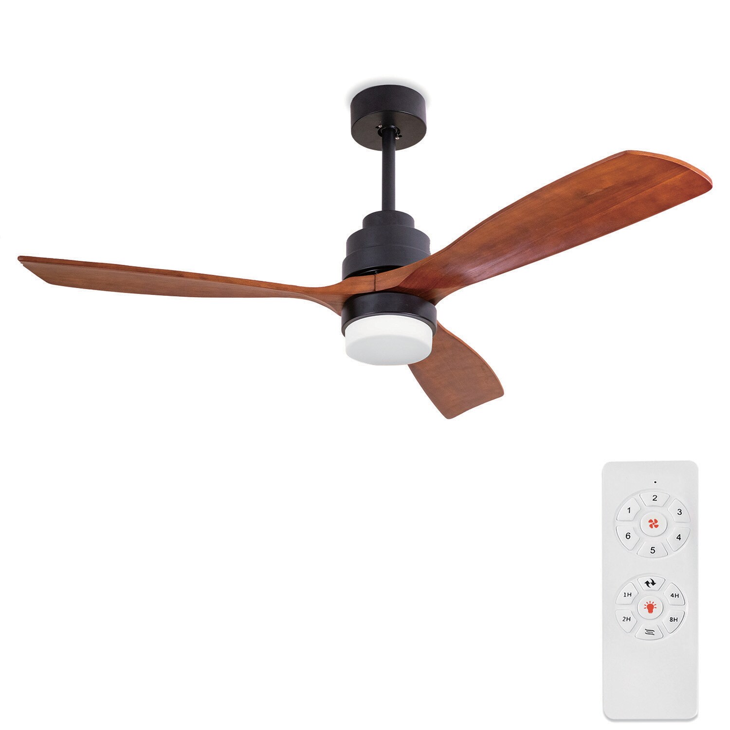 Maincraft D01-CF034 52-in Black Integrated LED Indoor Ceiling Fan with Light and Remote (3-Blade)