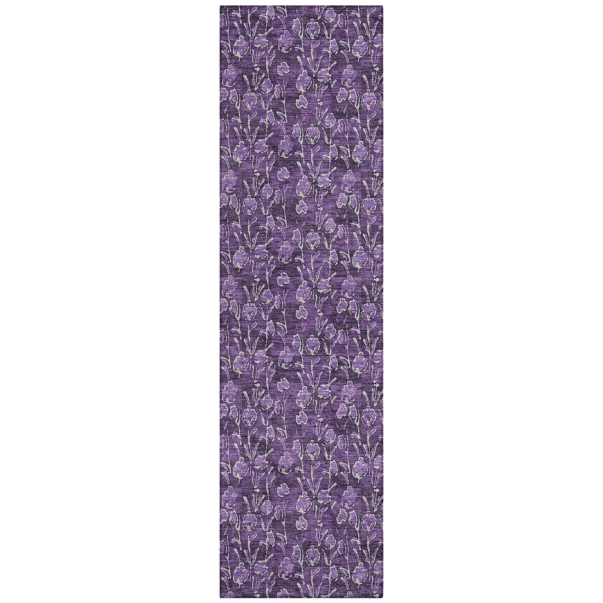 Addison Rugs ACN692PP2X8 Chantille ACN692PP 2 x 7 (ft) Polyester Purple Rectangular Indoor/Outdoor Geometric Machine washable Area rug