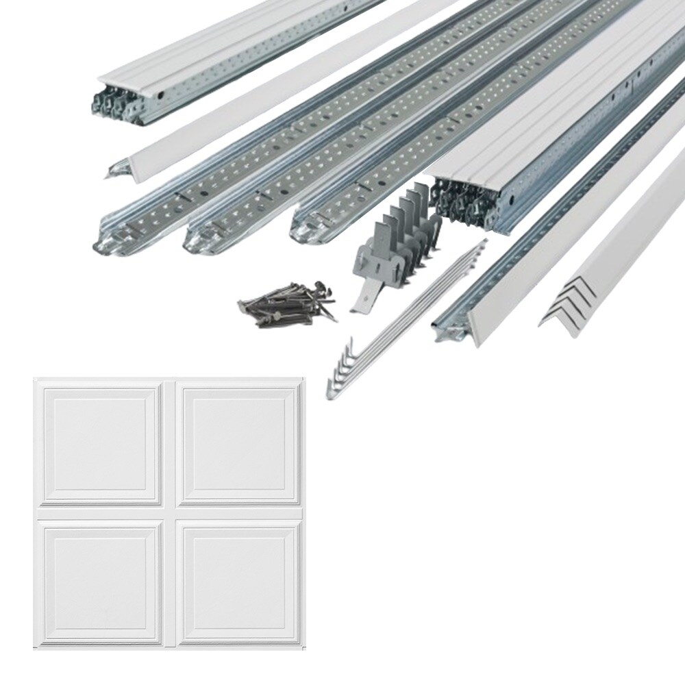 Armstrong Ceilings  Raised Panel HomeStyle White 2-ft x 2-ft Ceiling Tile Kit