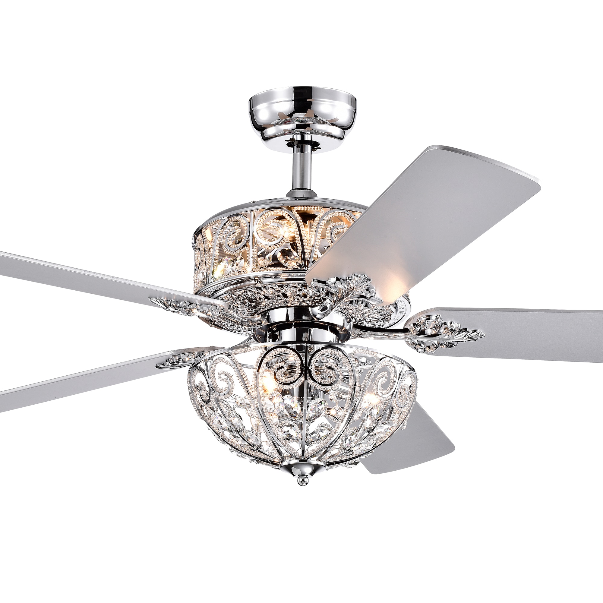 Home Accessories Inc 52-in Chrome Indoor Ceiling Fan with Light 