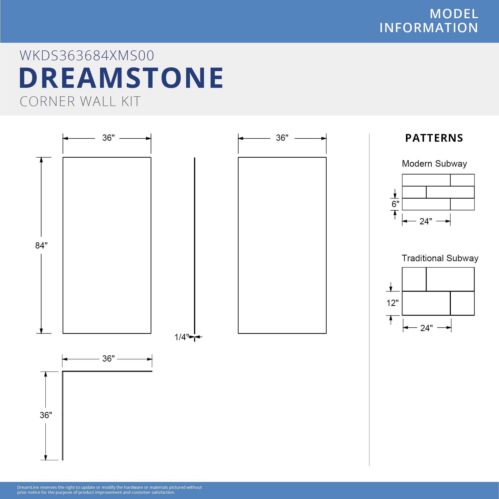 DreamLine BWDS36363MC0001 Alcove-Shower-Kit - View #7