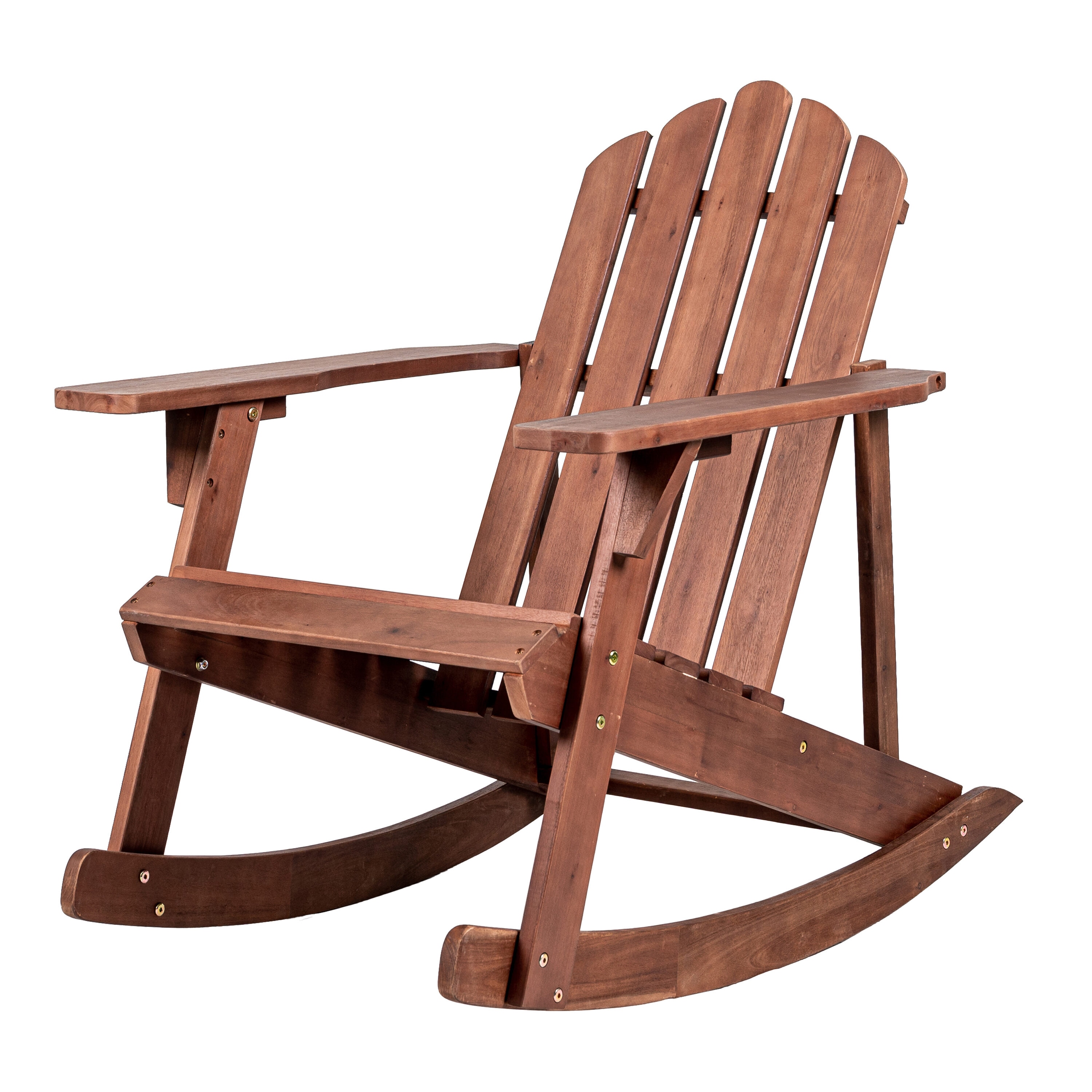 JONATHAN  Y PAT1000C Kiawah Classic Bohemian Dark Brown Wood Frame Stationary Adirondack Chair with Solid Seat