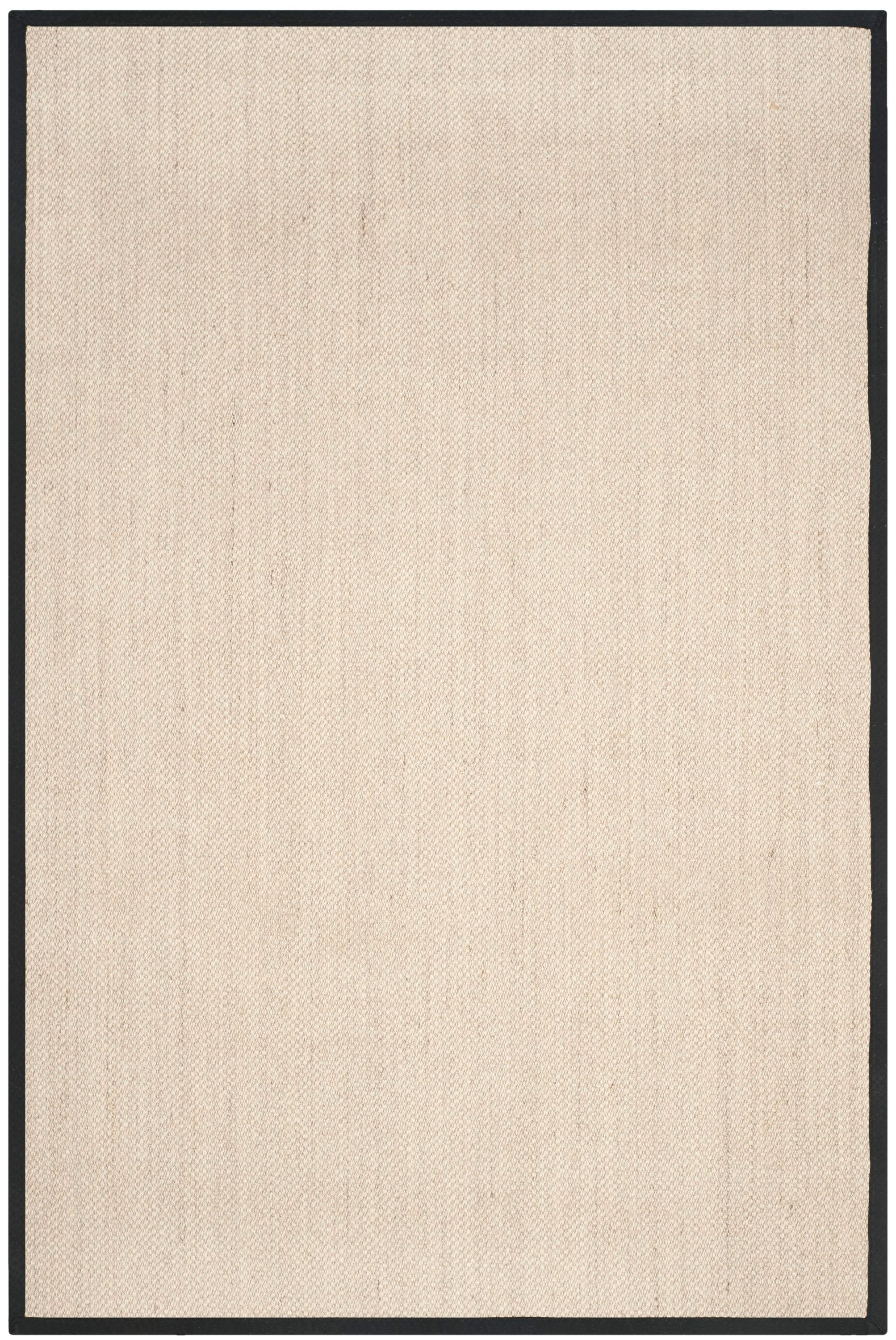 Safavieh NF143A-9 Natural Fiber Pines 9 x 12 (ft) Loomed Sisal Marble/Black Rectangular Indoor Solid Coastal Area rug