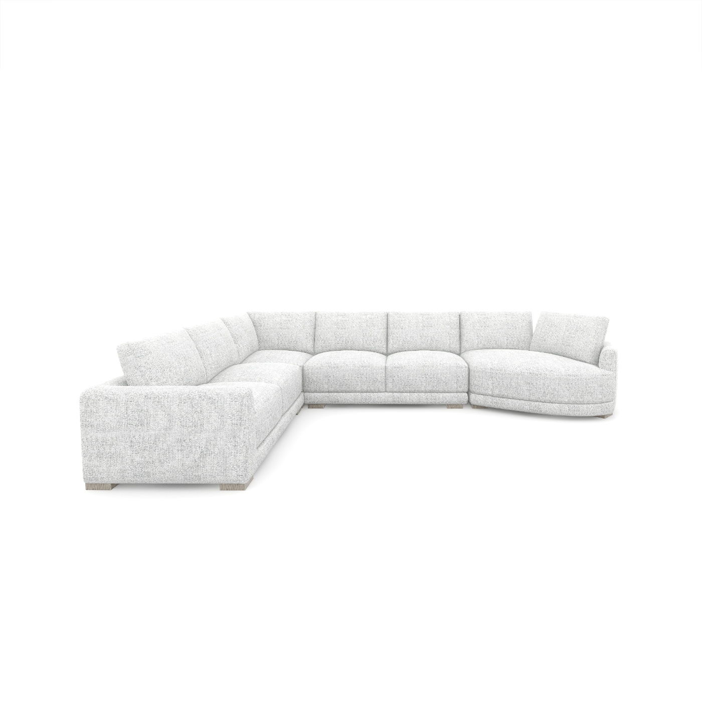 Jennifer Taylor Home L4P-K21-66280L Laguna 165.5-Inches Modern Cloud Light Gray 6+ -seater Sectional
