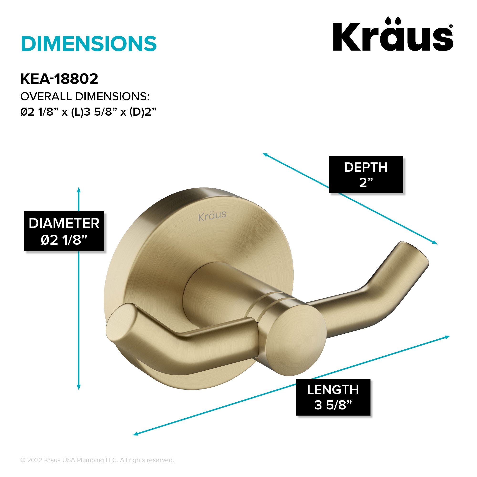 Kraus KEA-18802BG Robe-Hooks - View #4