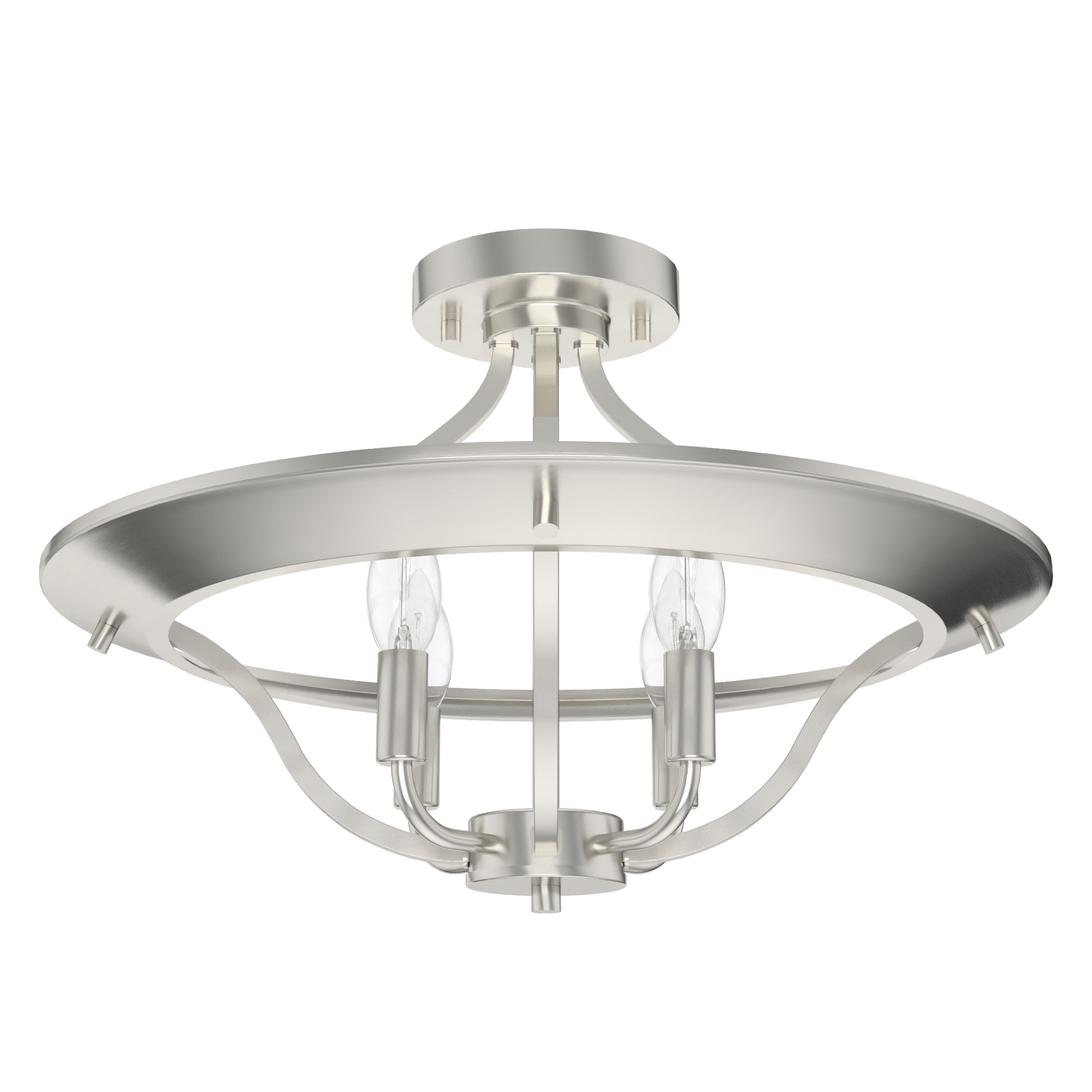 Perch Point Brushed Nickel 4-Light LED Semi-Flush Mount