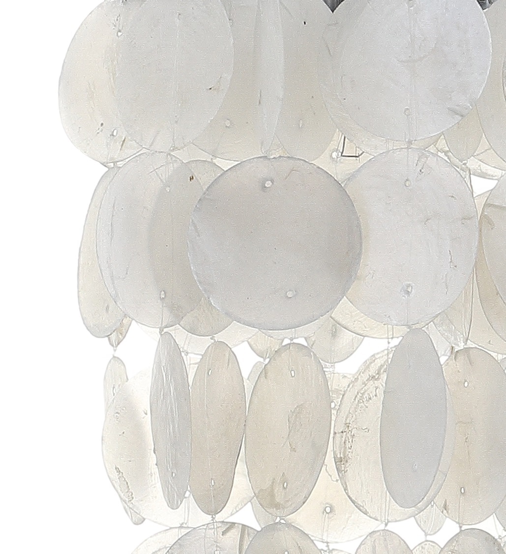 Cayla 7" White Glass LED Drum Pendant Chandelier