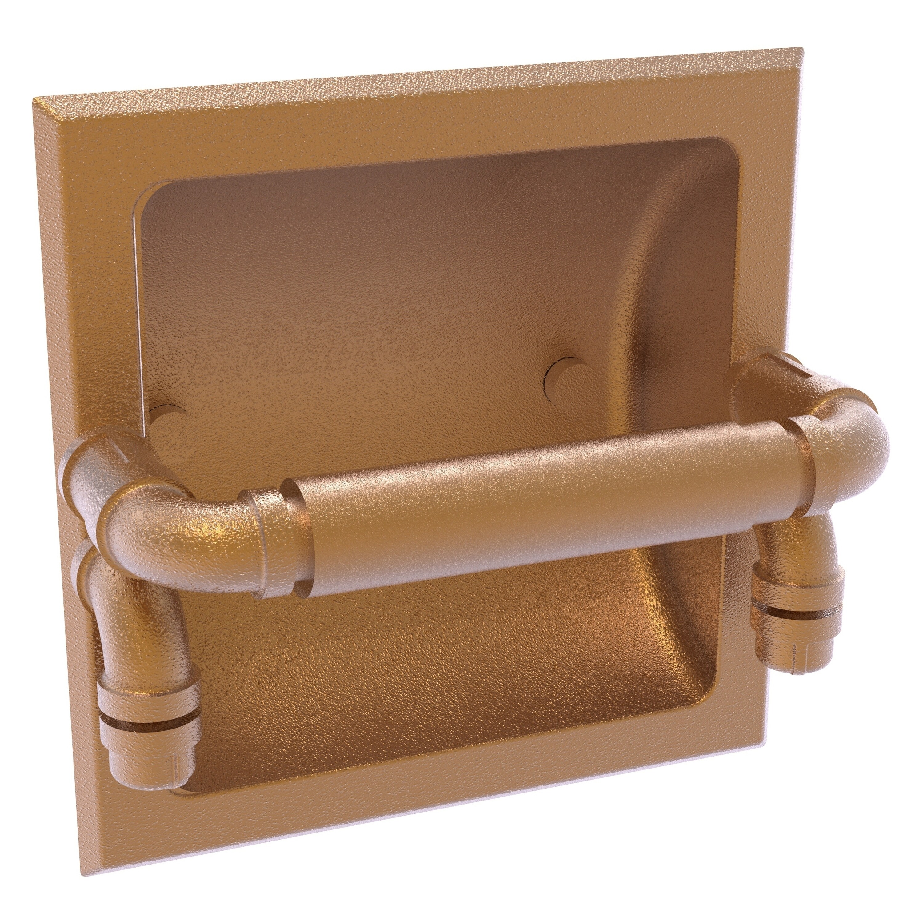 Allied Brass P-190-RTP-BBR Pipeline Brushed Bronze Recessed Double post Toilet Paper Holder 1 -Rolls with Storage