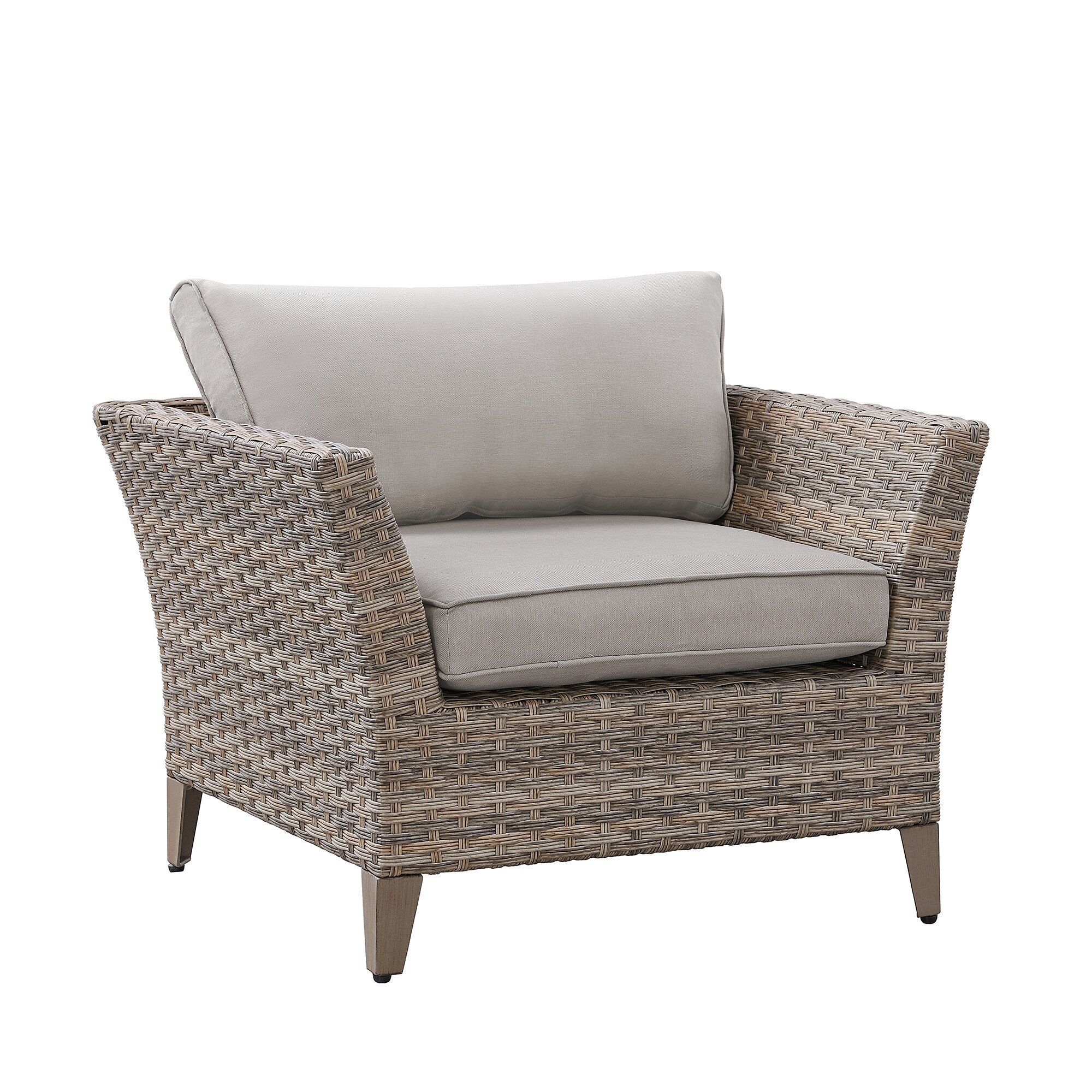 Martha Stewart Broxton Set Of 2 Wicker Wood Look Brown Metal Frame  Stationary Conversation Chair(S) With Tan Olefin Cushioned Seat In The  Patio Chairs Department At Lowes.com