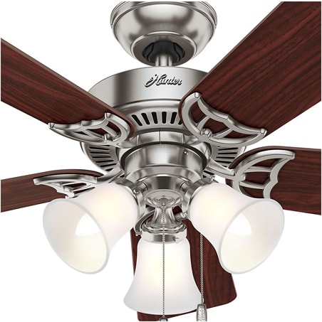 Brushed Nickel Ceiling Fan with Cherry and Maple Blades