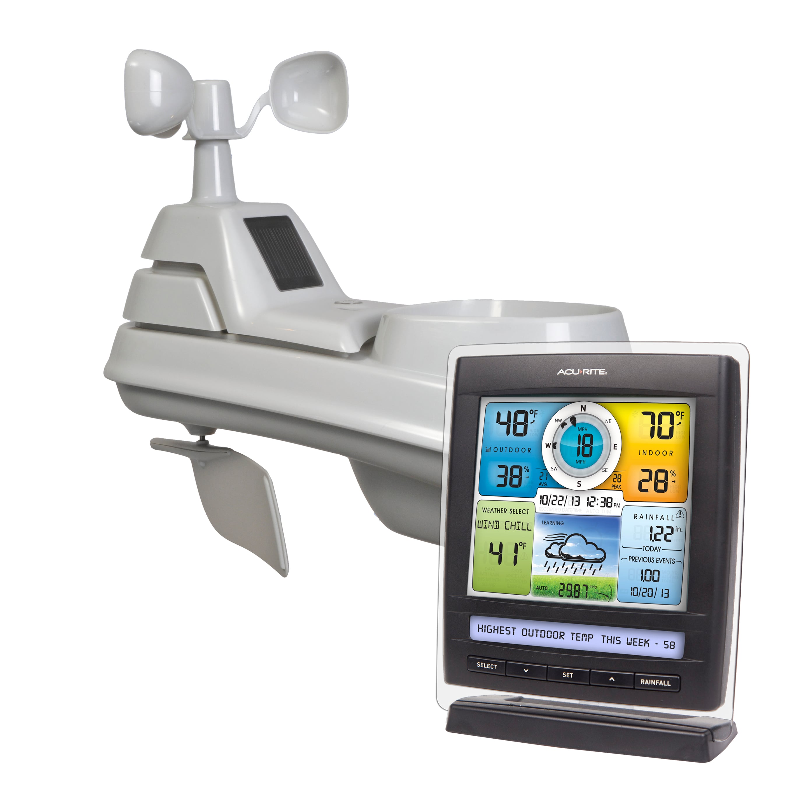 AcuRite Iris (5-in-1) Weather Station with Color Display and Weather Ticker