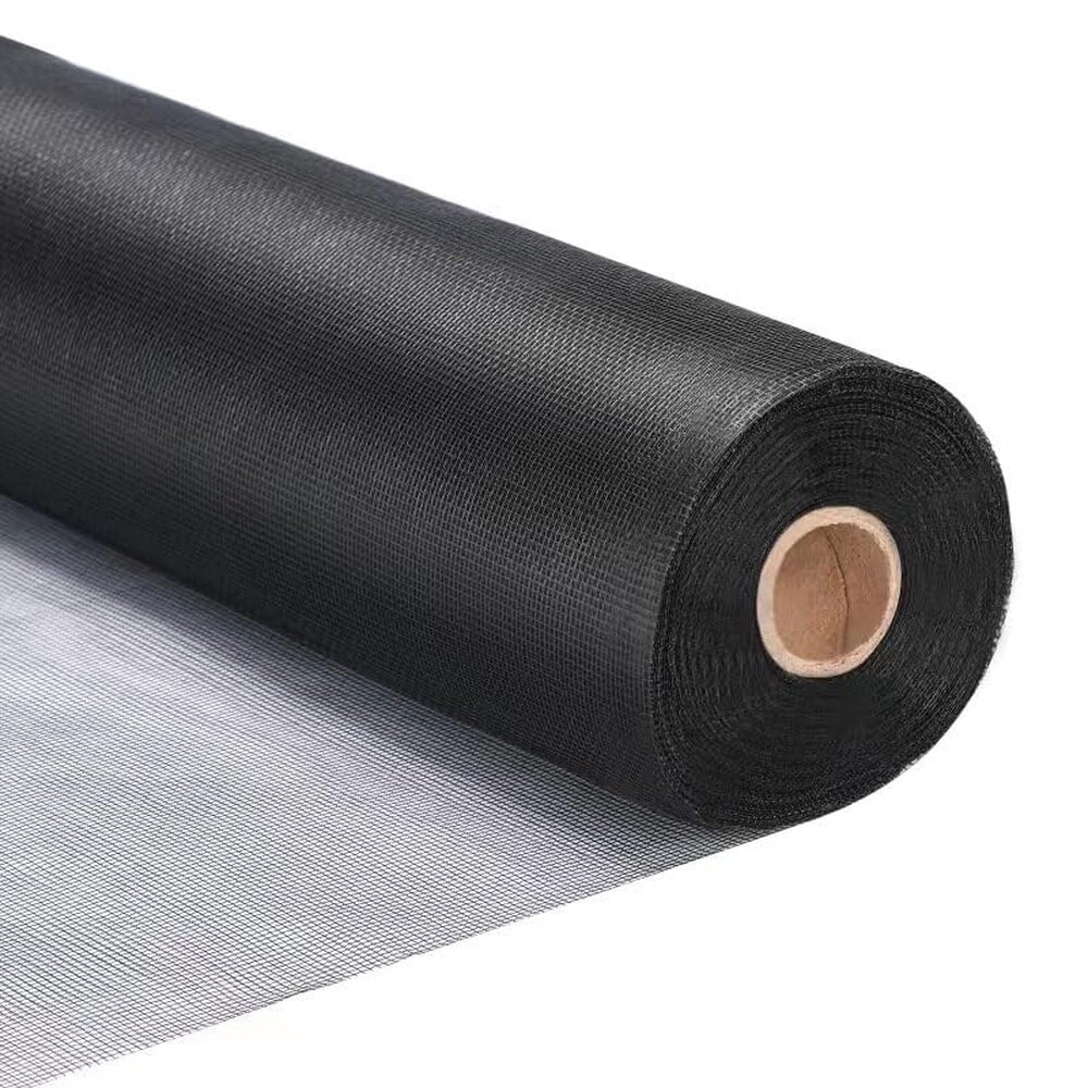 Aoibox  Fiberglass Window Screen Roll 72 in x 100 ft Black Mesh for Window and Door Replacement Installation