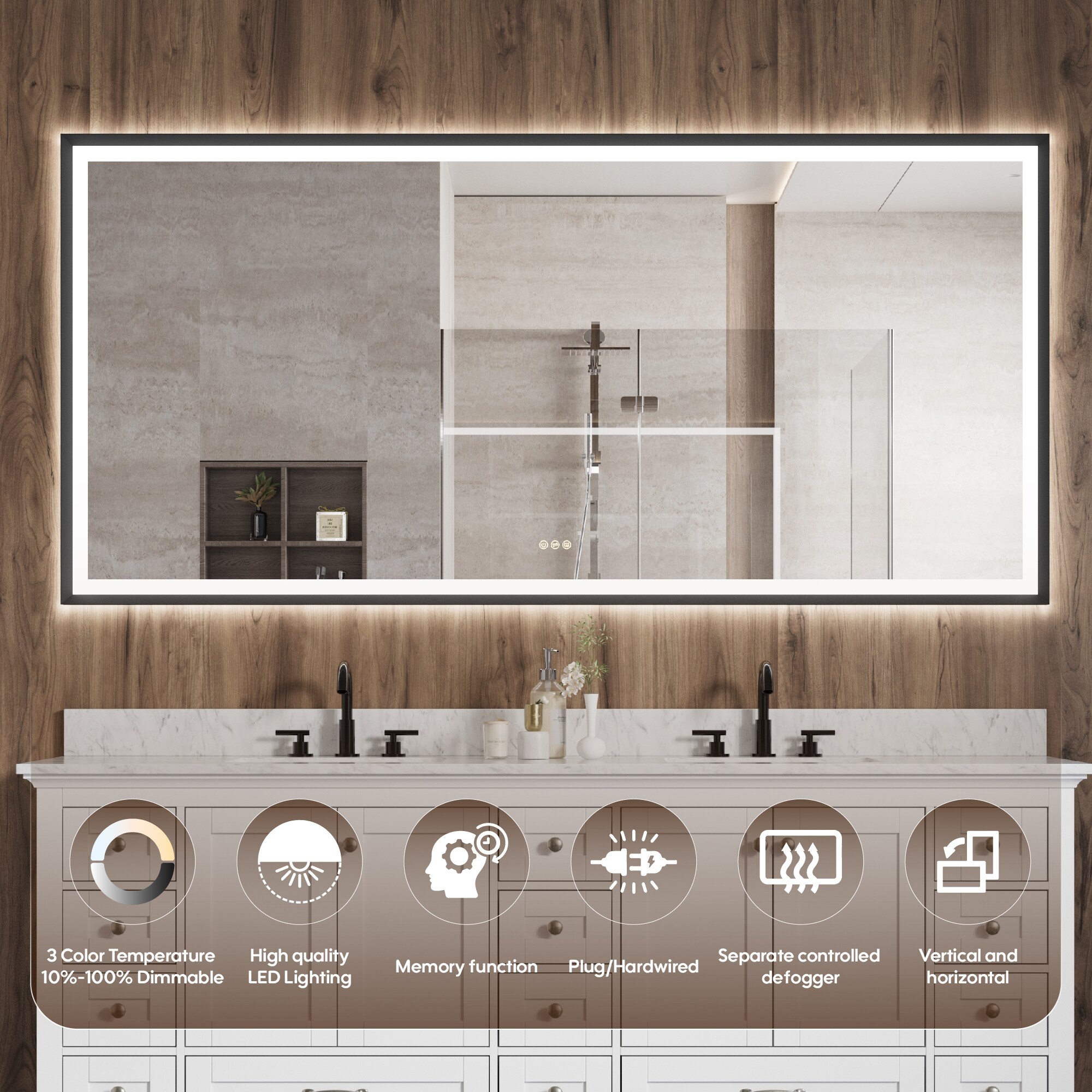 Forclover MRE-6F8440MB Framed-Bath-Mirrors - View #7