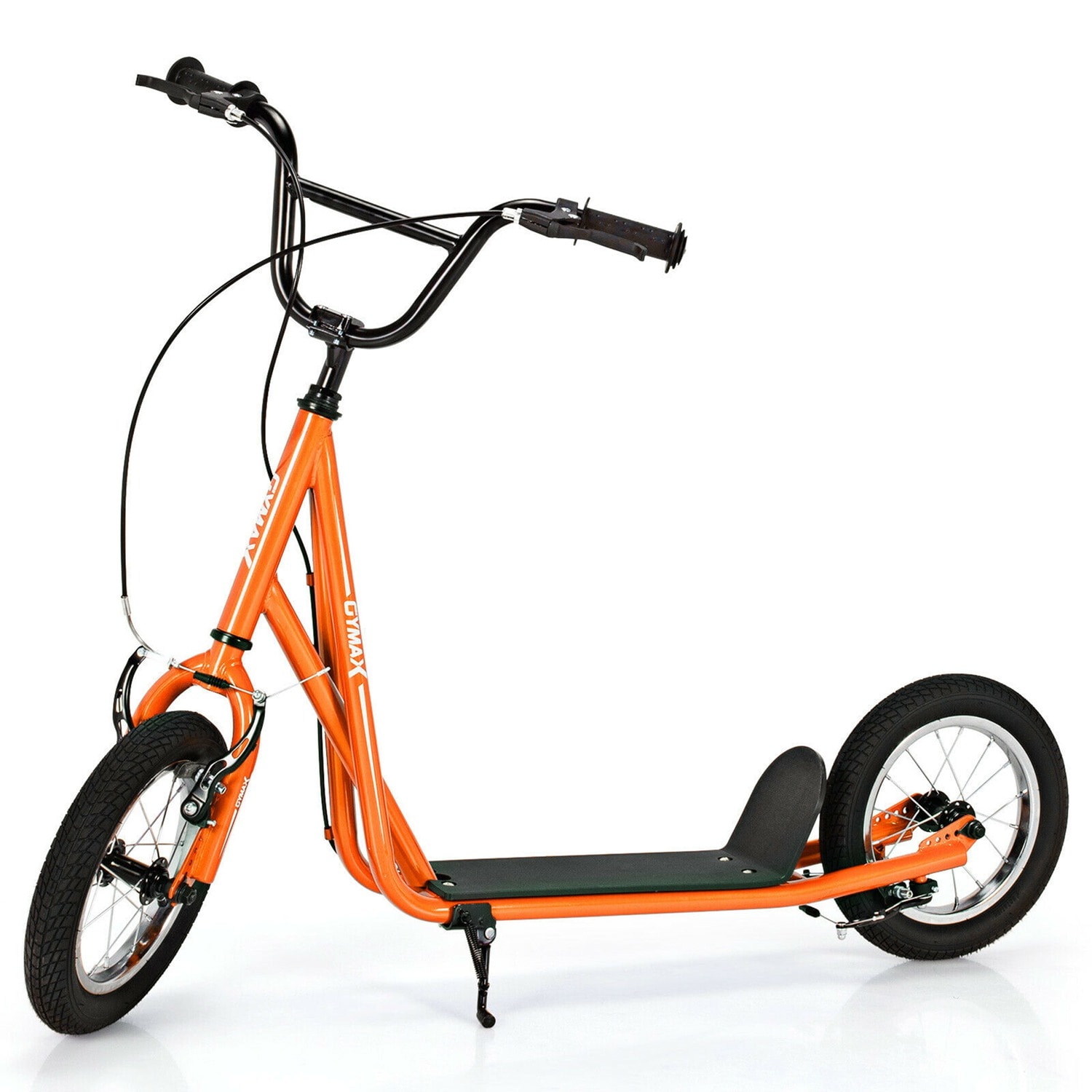 Costway  Kick Scooter Carbon Steel Frame With 12 inches Air Filled Wheel Youth Kids Orange