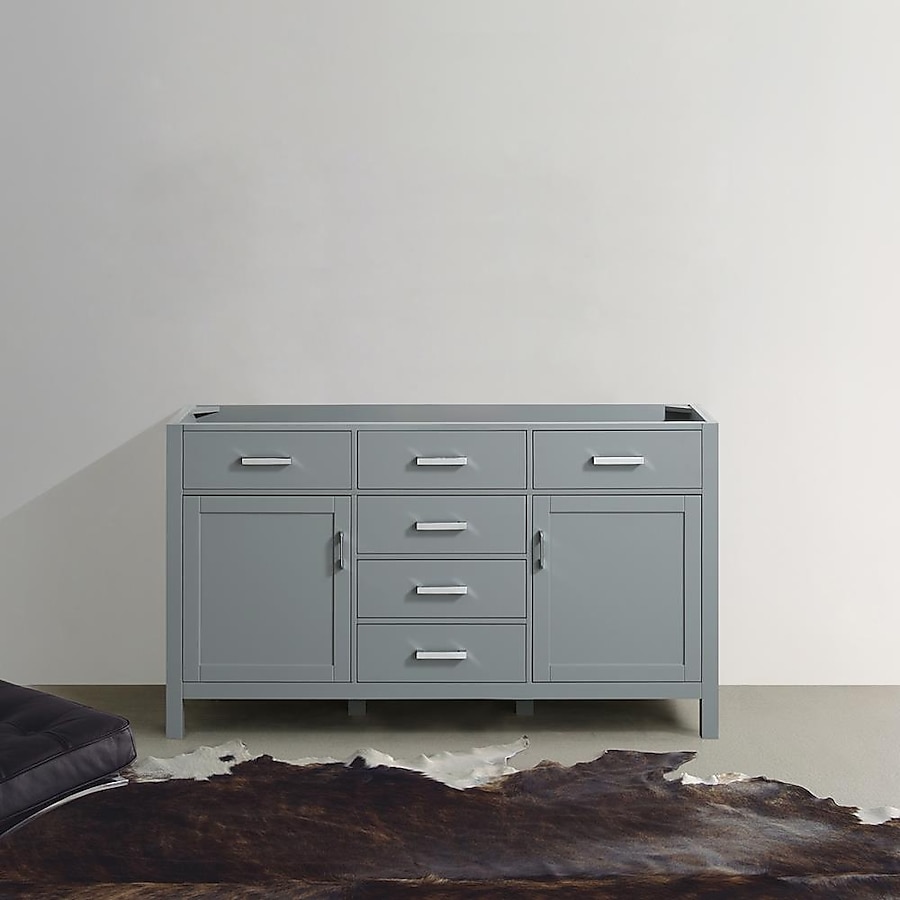 Beaumont Decor Hampton 60-in Gray Bathroom Vanity Cabinet Beaumont Decor Hampton 60-in Gray Bathroom Vanity Cabinet