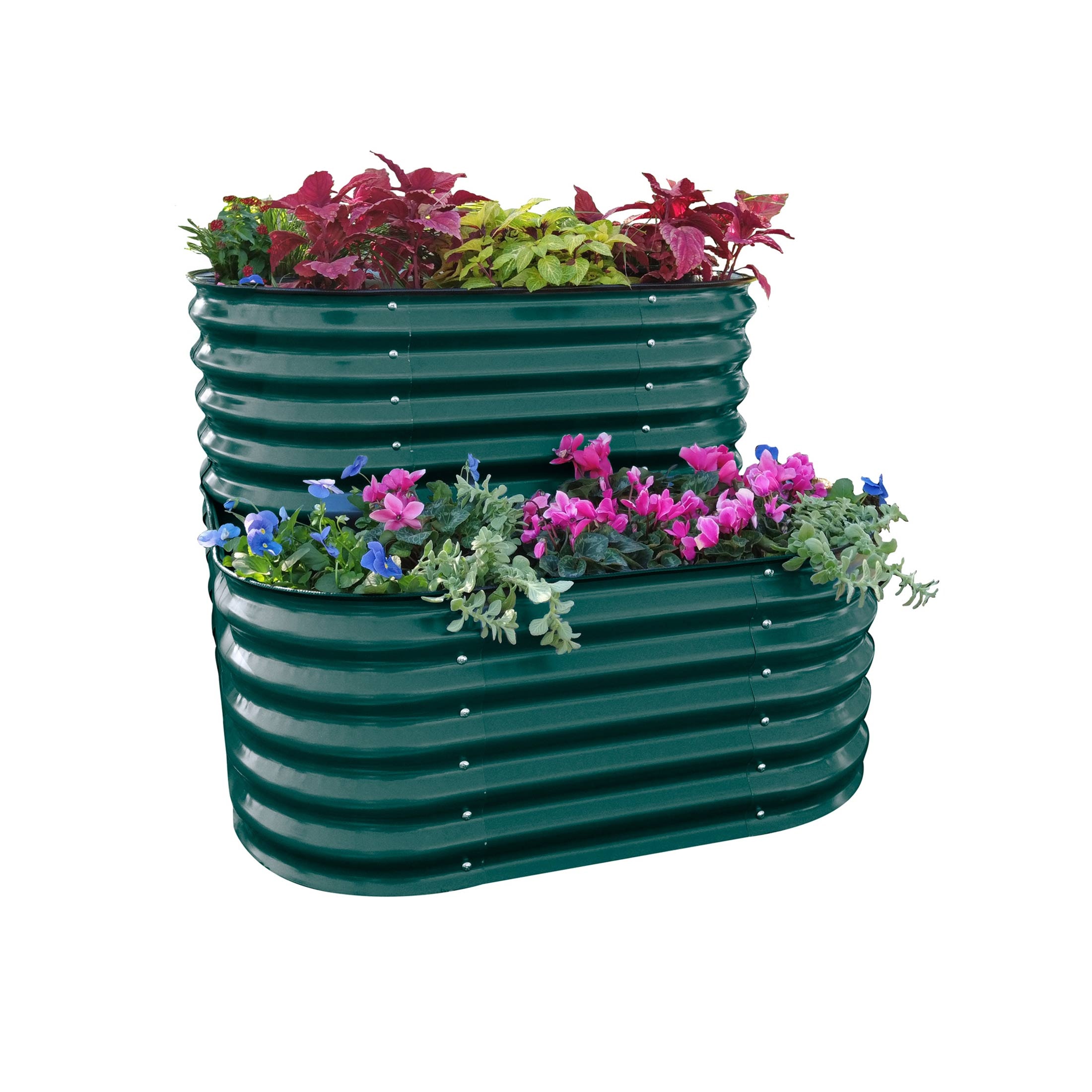 Vego Garden VBCA3535BG 26-cu ft 42-in W x 42-in L x 32-in H British Green Galvanized Metal Raised Garden Bed