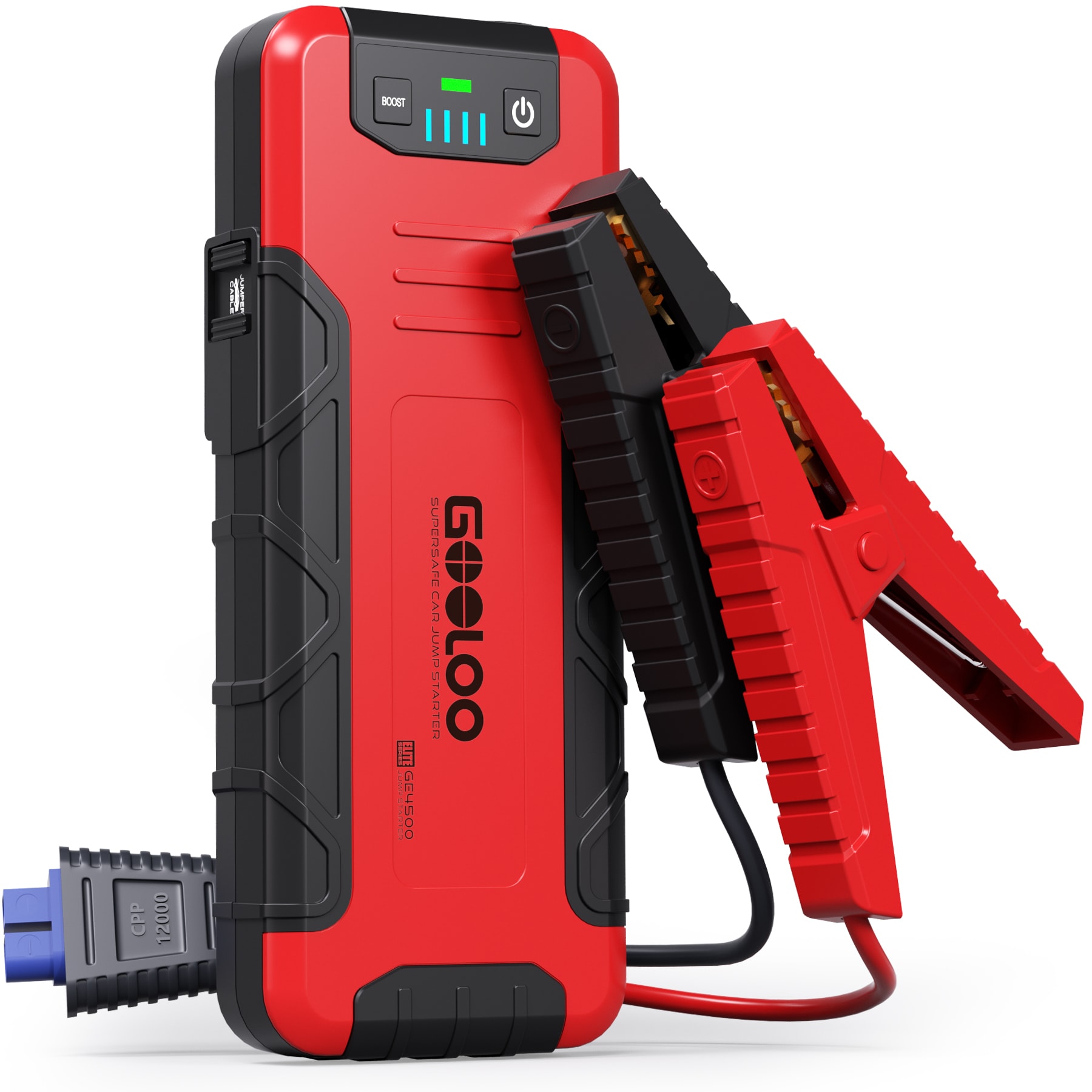 GOOLOO  Car Battery Jump Starter  4500A Peak Portable Jump Box(up to 10L Gas or 8L Diesel) with Quick Charge  GE4500 12V Jumper Pack with LED Light