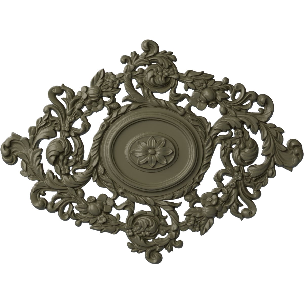 Ekena Millwork CM30KTSSF Katheryn 30.375-in W x 22.5-in L Painted Spartan Stone Polyurethane Whole Ceiling Medallion