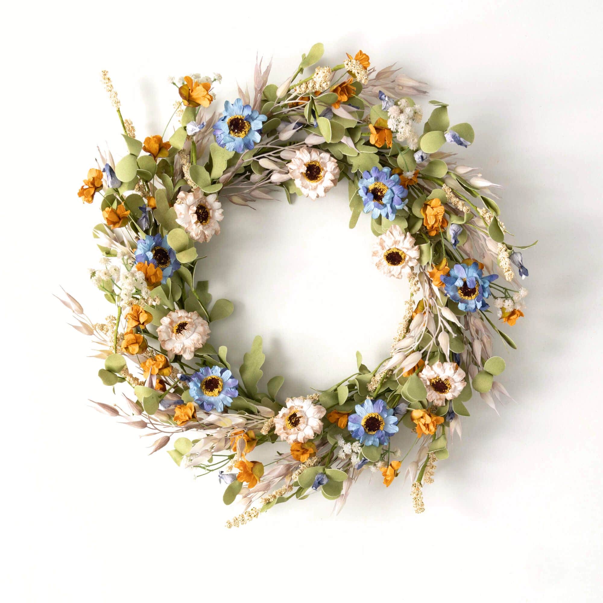 Sullivans MFWWR 21.75-Inches Multicolored Indoor/Outdoor Hanging Mixed greenery Artificial wreath