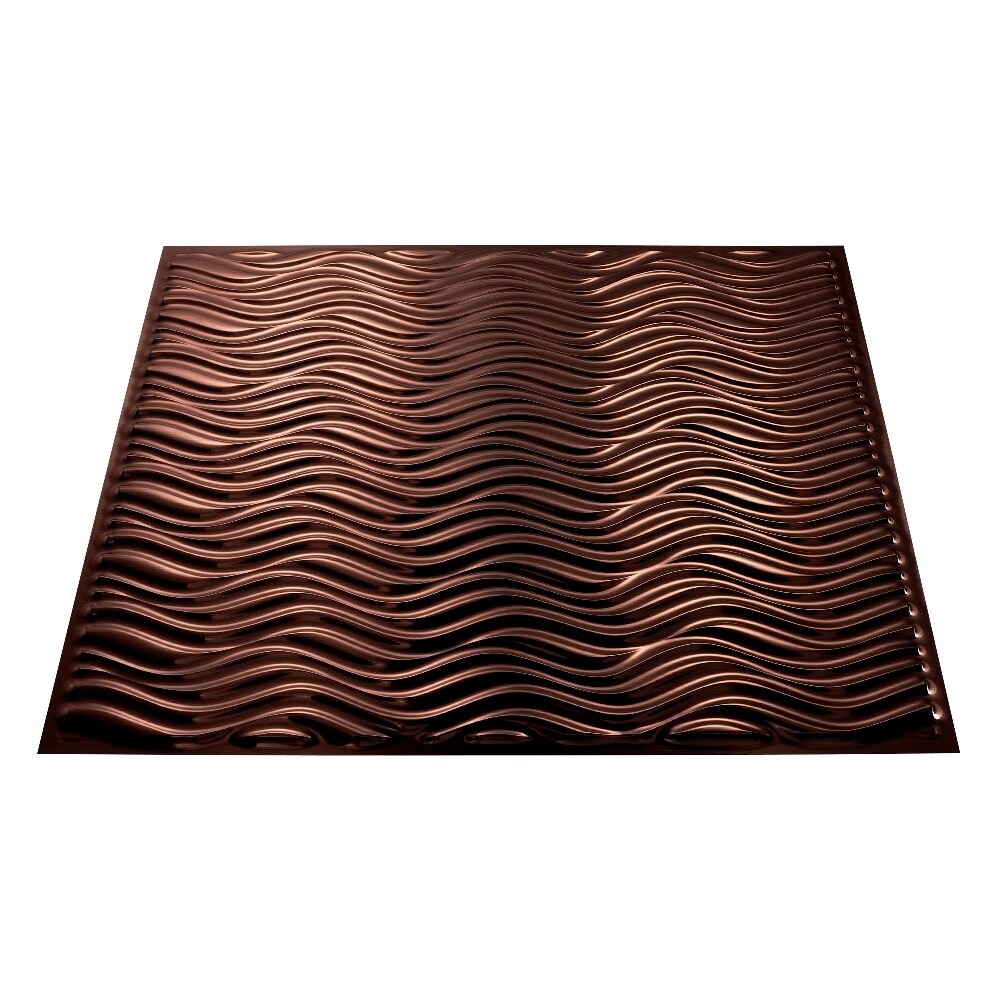 Fasade G76-26 24-in x 24-in Current Horizontal Oil-Rubbed Bronze PVC Surface-mount Ceiling Tile (1-Pack, 4-sq ft / Case)