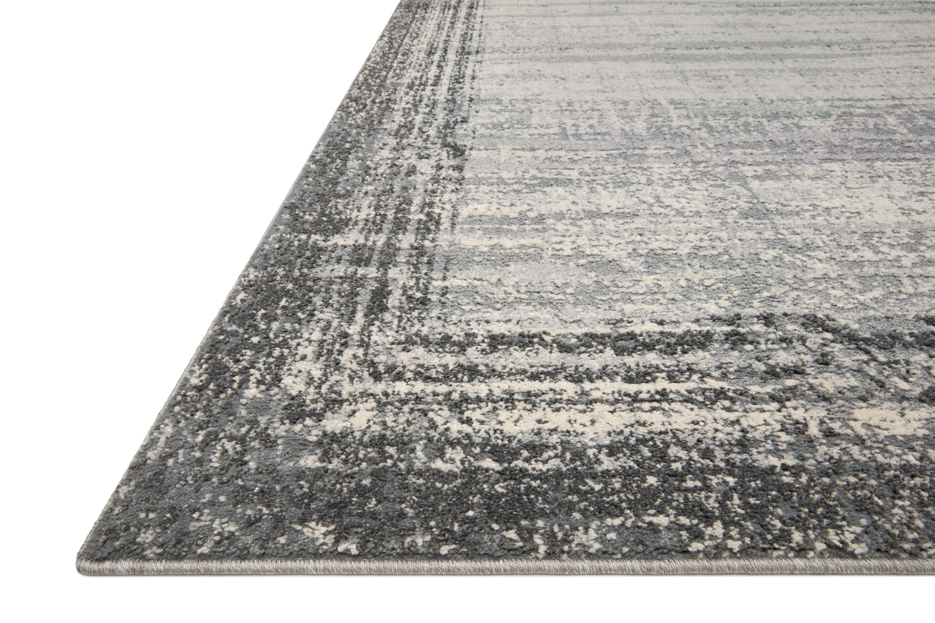 Austen Abstract Pebble & Charcoal Stain-Resistant Area Rug 6'7" x 9'2"