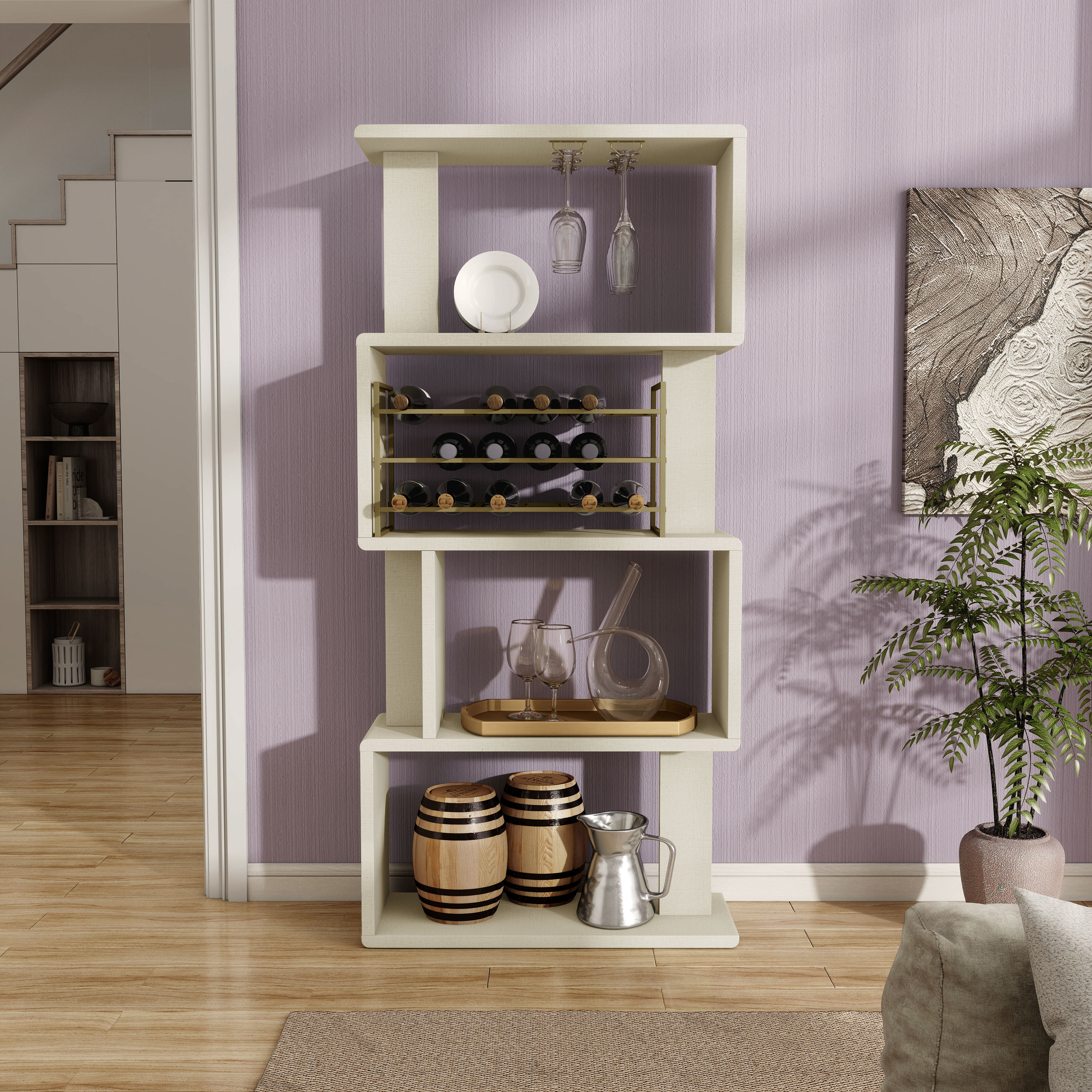 Furniture of America 18 Bottle Cream Weave MDF Wine rack in the Wine Storage department at Lowes