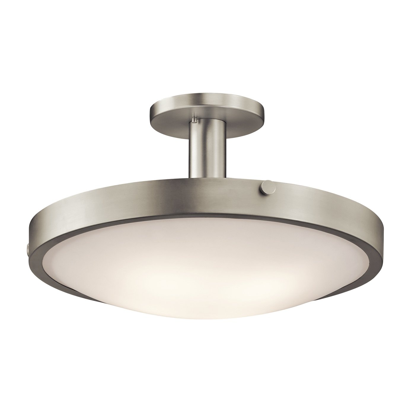 Kichler 42246NI Lytham 1 -Light 20.5-in Brushed Nickel Semi Flush Mount Light