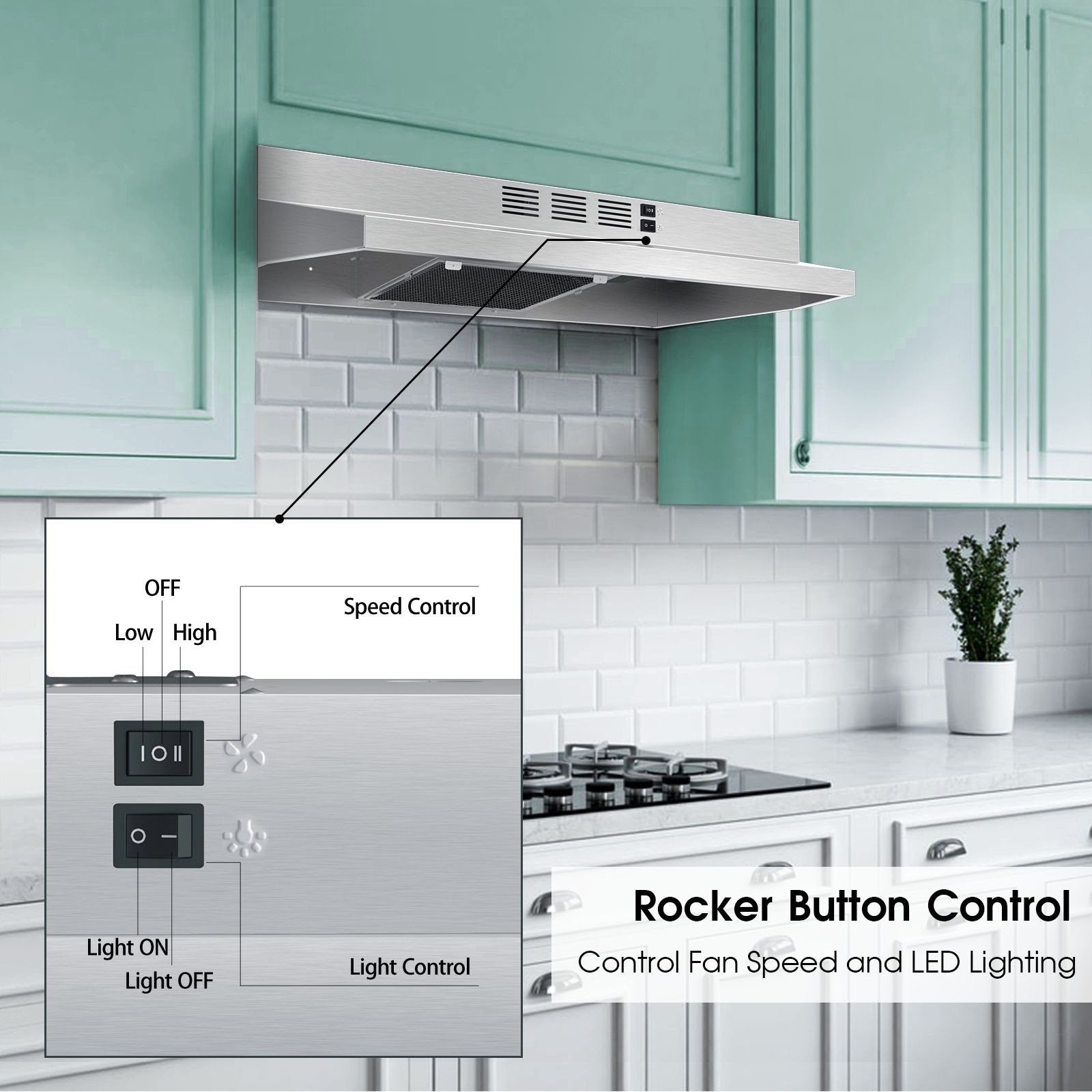 Tieasy 3976SI Undercabinet-Range-Hoods - View #4