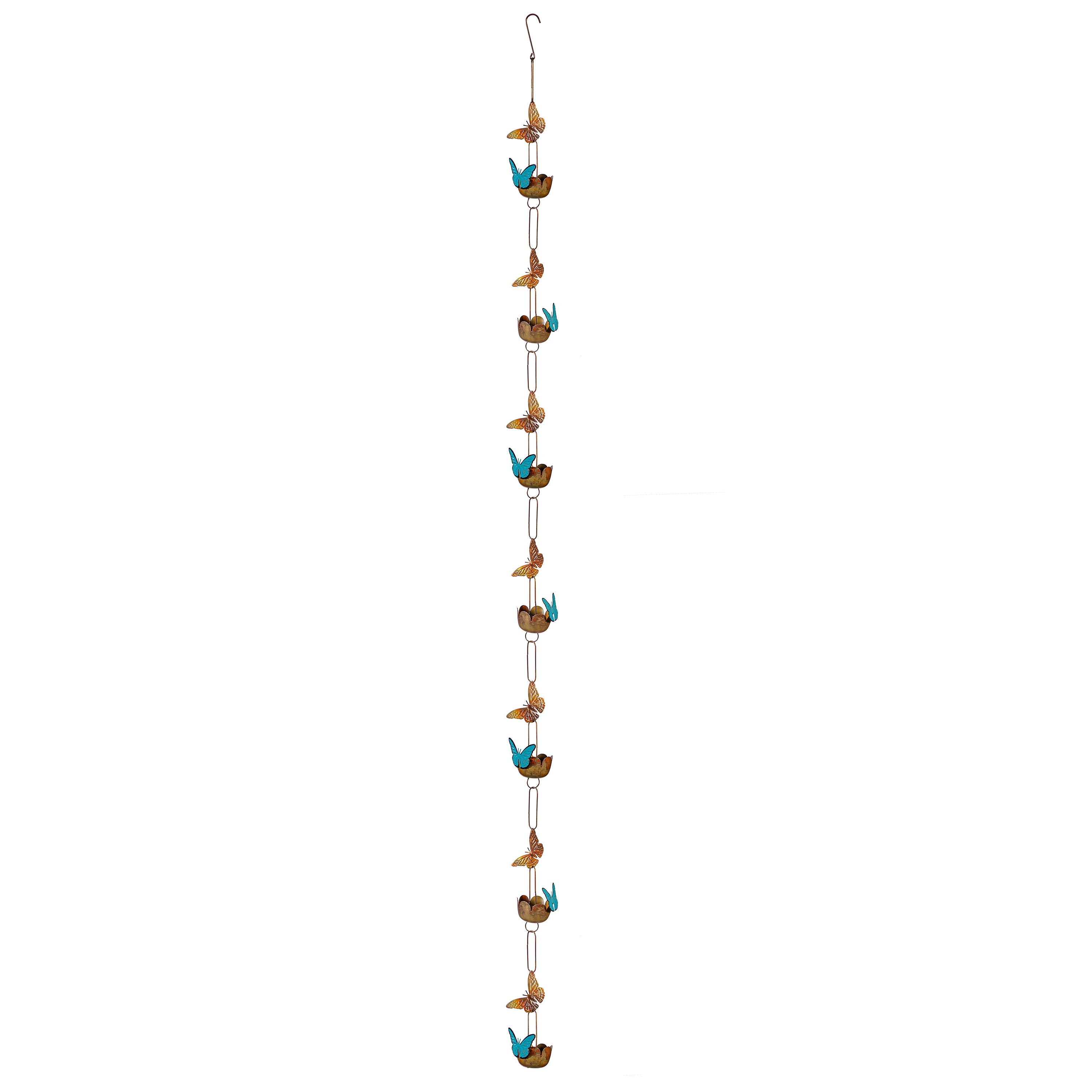 Evergreen 47M7132 8-Feet Copper Flower Rain Chains