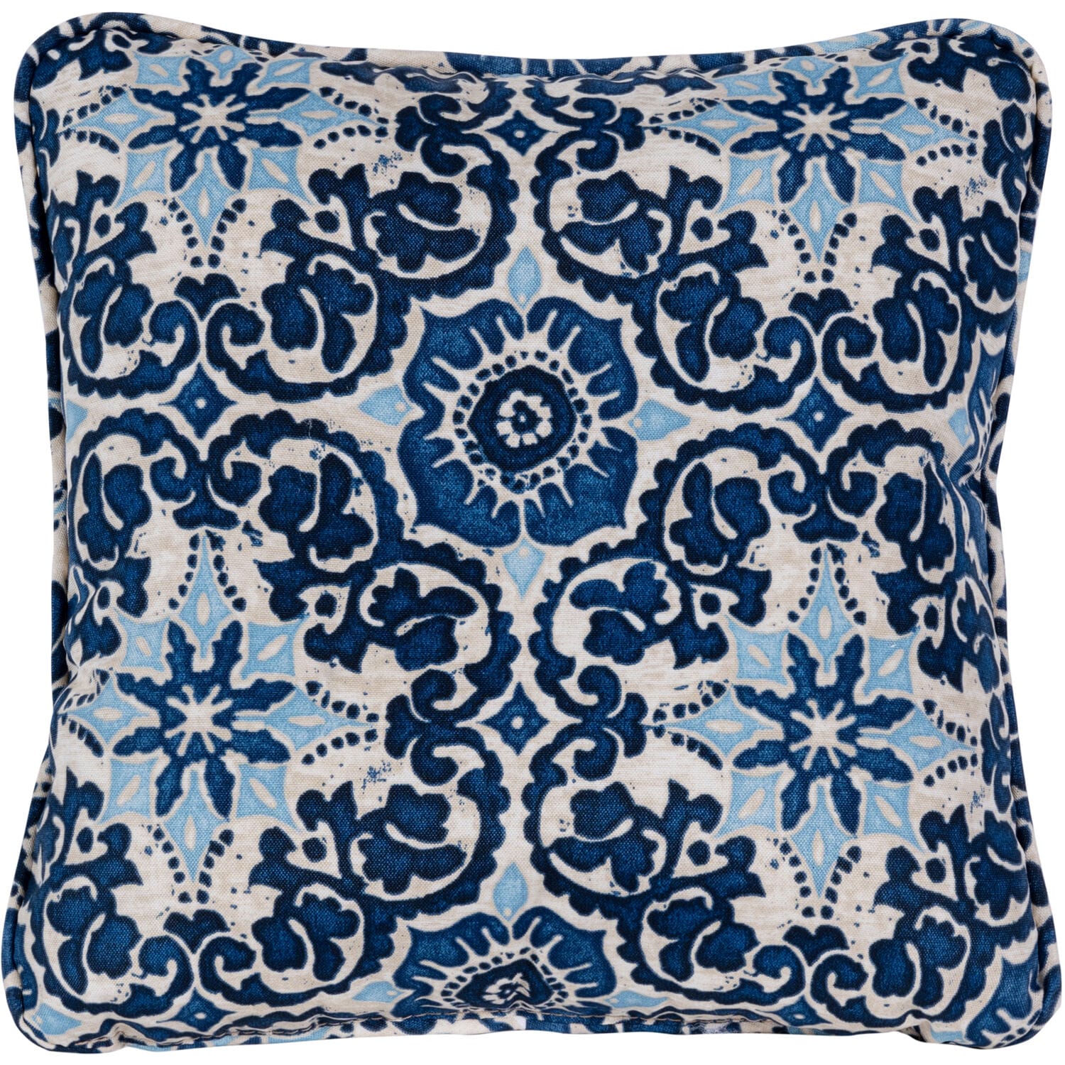 Hanover HANTPMED-NVY Graphic Print Navy Square Throw Pillow