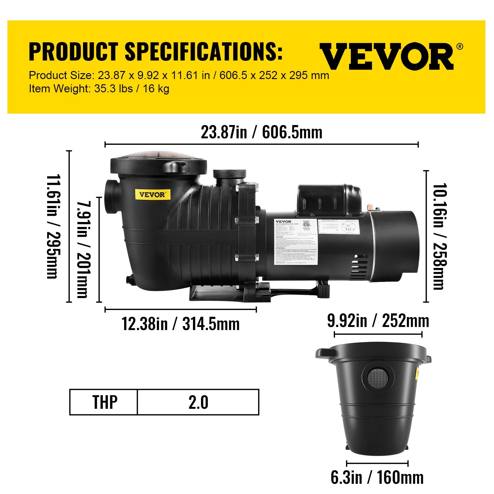 VEVOR S2HP92GPM220VD9KQV7 Pool-Pumps - View #9
