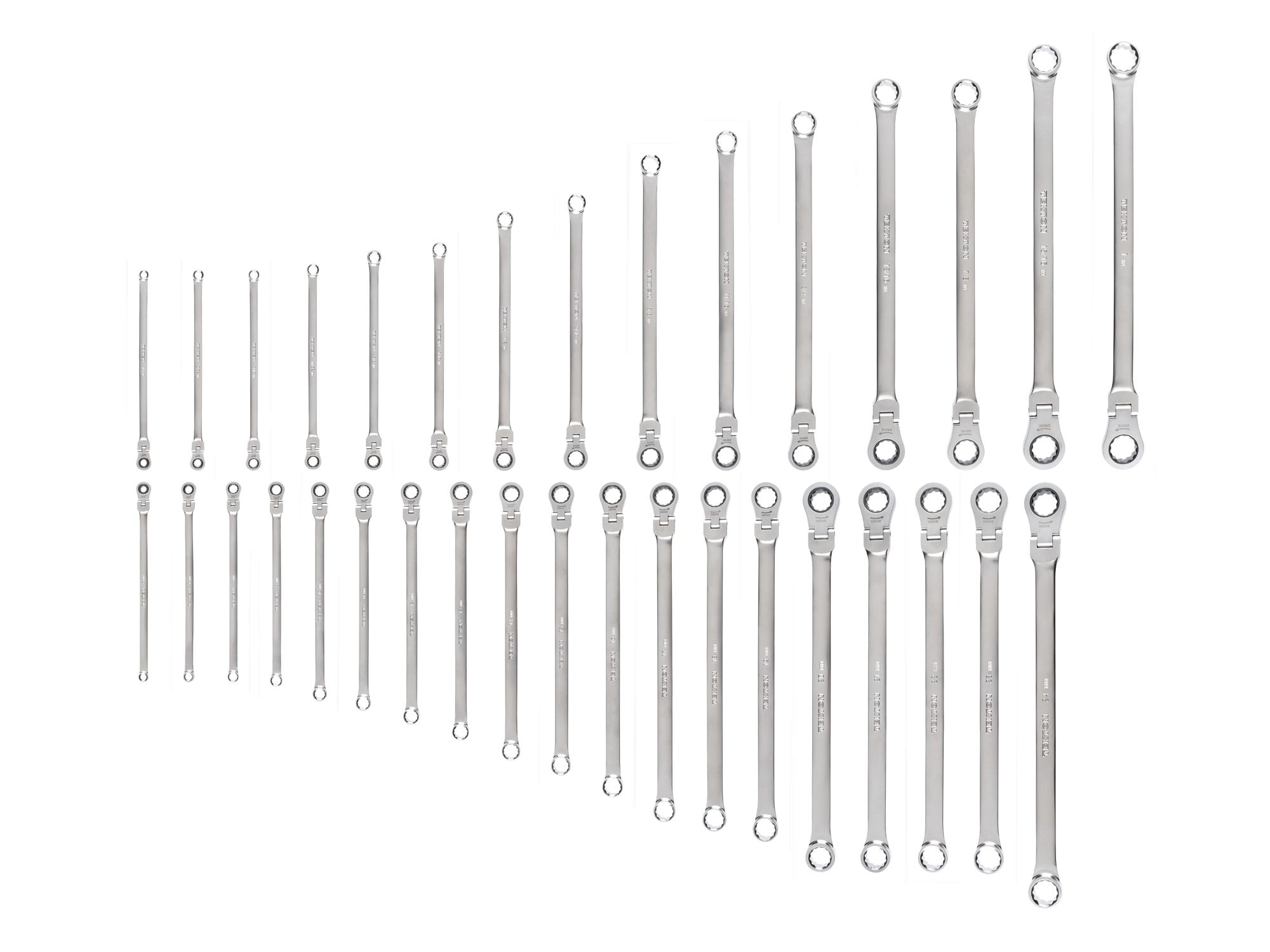 TEKTON WRB95006 34 -Piece Set Standard (SAE) and Metric Flexible Head Ratchet Wrench