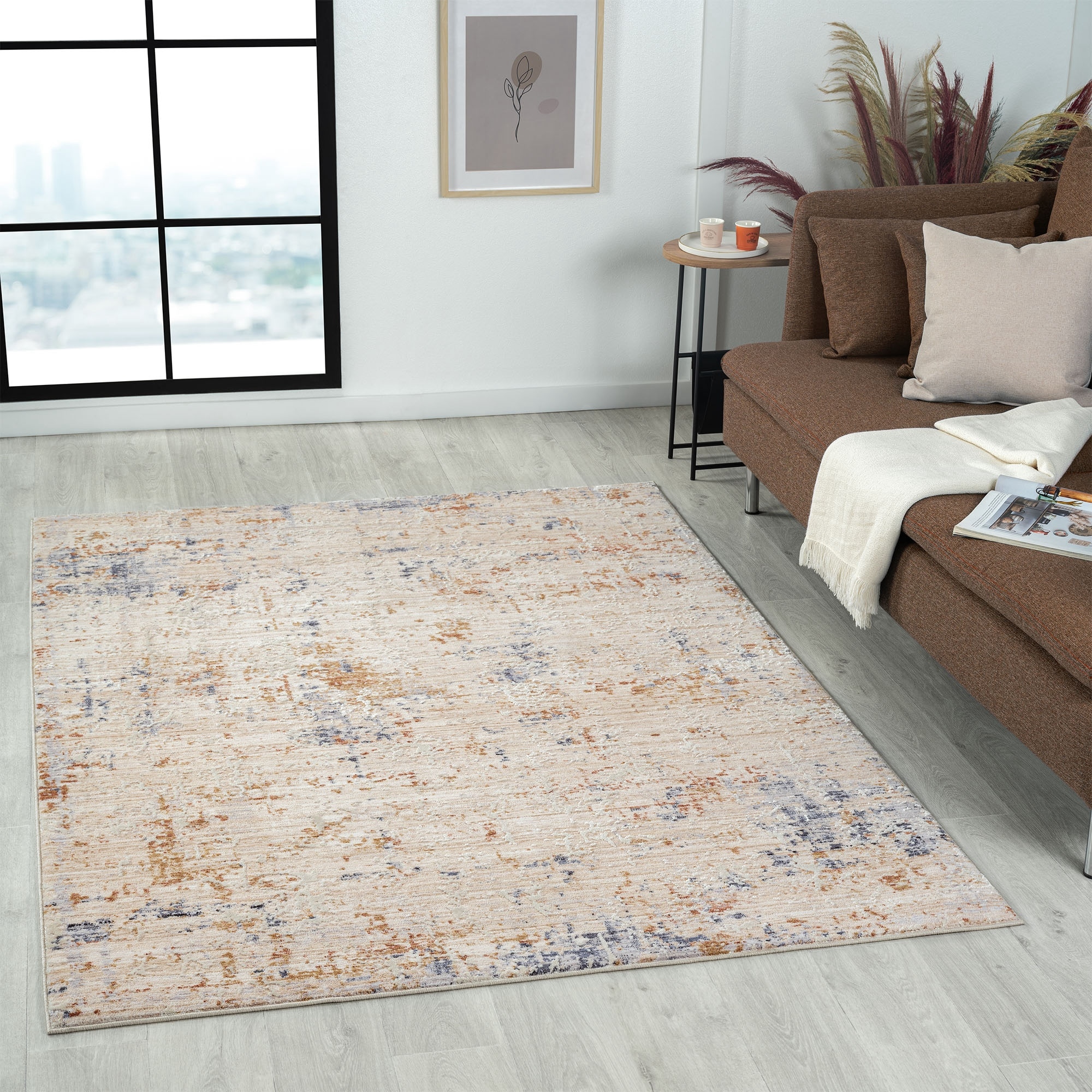 LR Home 0587A1590304J8 9 x 12 (ft) Loomed Polyester/Polypropylene Multicolored Rectangular Indoor Abstract Farmhouse/Cottage Area rug